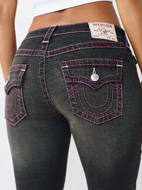 Women's Joey Mid Rise Big T Flap Flare Jean