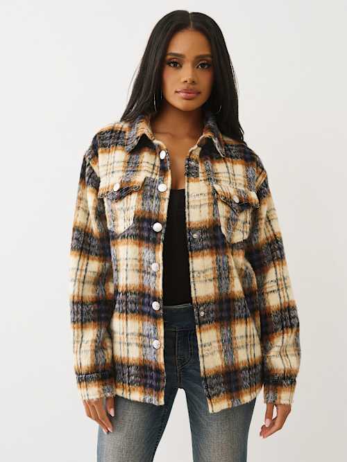 Women's Arched Logo Flannel Shacket