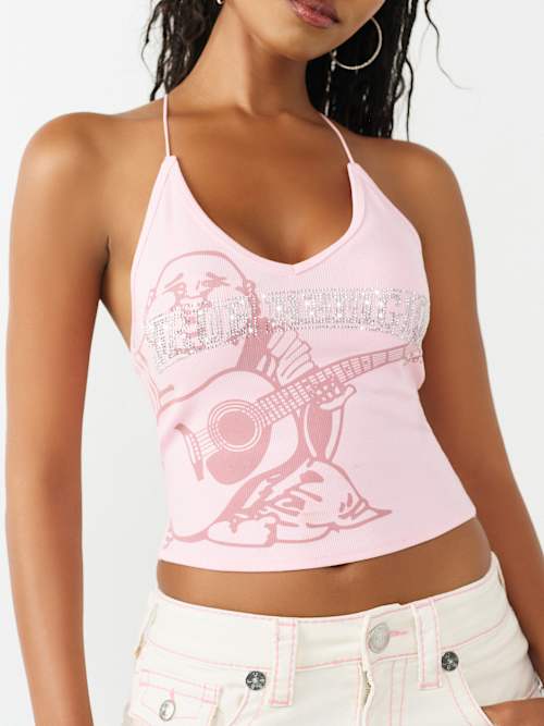 Women's Crystal Ribbed Cami Top