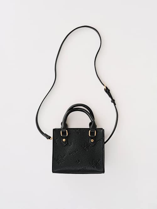 Logo Monogram Top Handle Bag | Black | Leather | True Religion