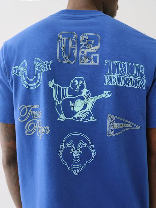 ФУТБОЛКА С НЕСКОЛЬКИМИ ЛОГОТИПАМИ ВЫСОКОЙ ПЛОТНОСТИ