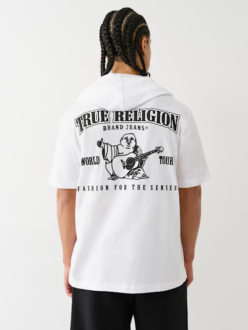 ФУТБОЛКА С КАПЮШОНОМ В ТЯЖЕЛОМ ВЕСЕ С ЛОГОТИПОМ БУДДЫ