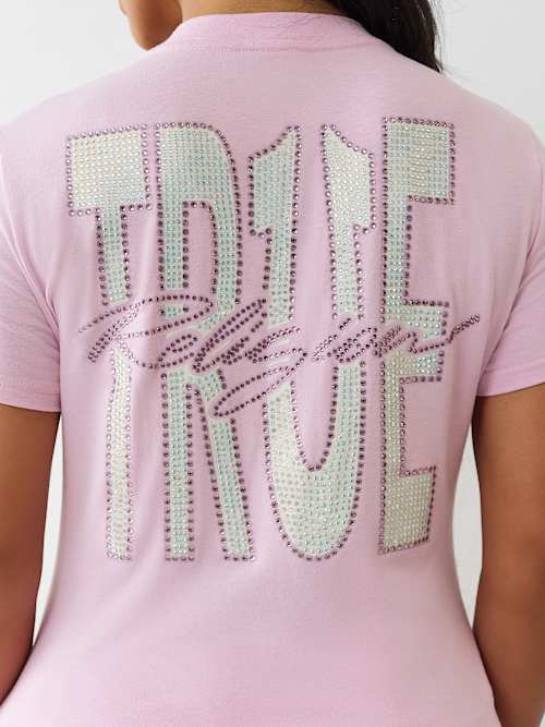 ФУТБОЛКА С V-ОБРАЗНЫМ ВЫРЕЗОМ И ЛОГОТИПОМ CRYSTAL TRUE