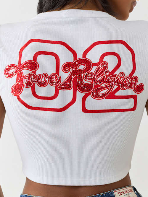 ДЕТСКАЯ ФУТБОЛКА С ВЫРЕЗАМИ В ВИДЕ КРИСТАЛЛОВ И ЛОГОТИПОМ