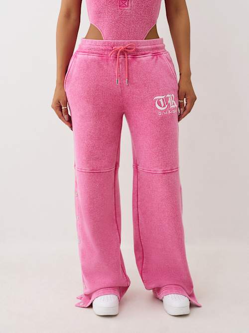 СПОРТИВНЫЕ БРЮКИ С ЗАСТЕЖКОЙ НА МОЛНИЮ, ОТСТИРАННЫЕ КИСЛОТОЙ