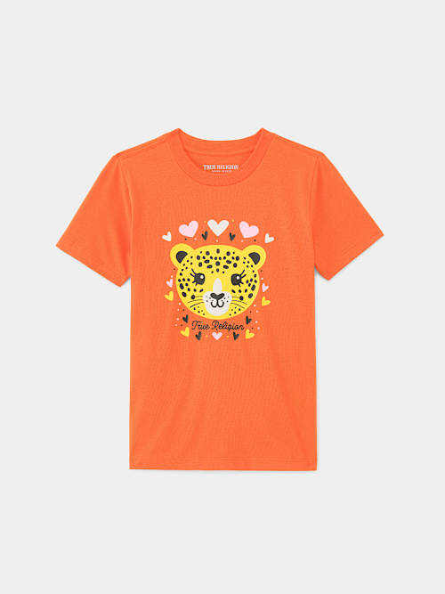 ФУТБОЛКА С ЛЕОПАРДОВЫМ РИСУНКОМ ДЛЯ ДЕВОЧЕК