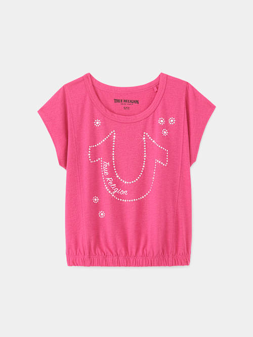 ФУТБОЛКА С ИЗОБРАЖЕНИЕМ ДОЛЬМЕНА С КРИСТАЛЛАМИ ДЛЯ ДЕВОЧЕК