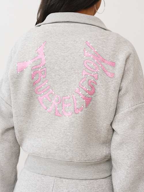 ПУЛОВЕР С ЛОГОТИПОМ SCRIPT НА МОЛНИИ НА ПОЛОВИНУ ДЛИНЫ