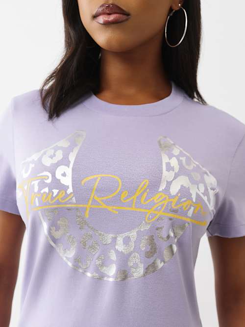 ФУТБОЛКА С МЕТАЛЛИЧЕСКИМ ЛЕОПАРДОВЫМ РИСУНКОМ