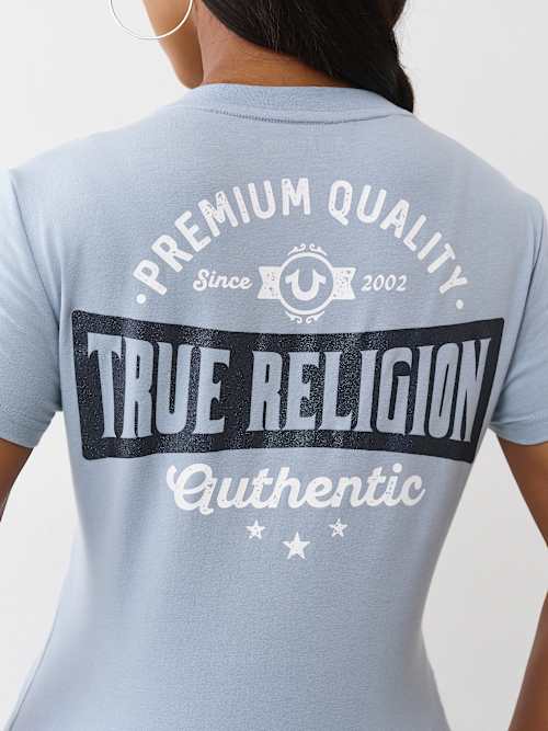 ФУТБОЛКА С V-ОБРАЗНЫМ ВЫРЕЗОМ И БЛЕСТЯЩИМ ЛОГОТИПОМ