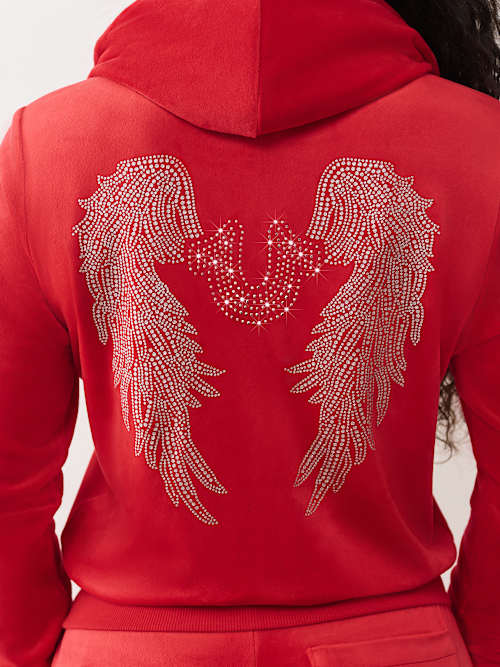 ТОЛСТОВКА С КАПЮШОНОМ ИЗ ВЕЛЮРА НА МОЛНИИ WING