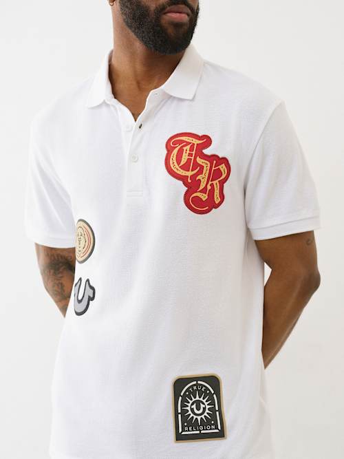 НЕПРИНУЖДЕННАЯ РУБАШКА ПОЛО С НАШИВКАМИ