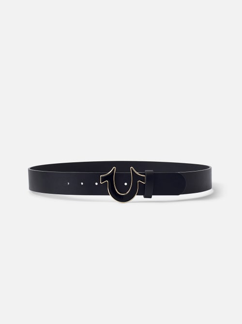 HORSESHOE BUCKLE BELT - Black Gold | True Religion