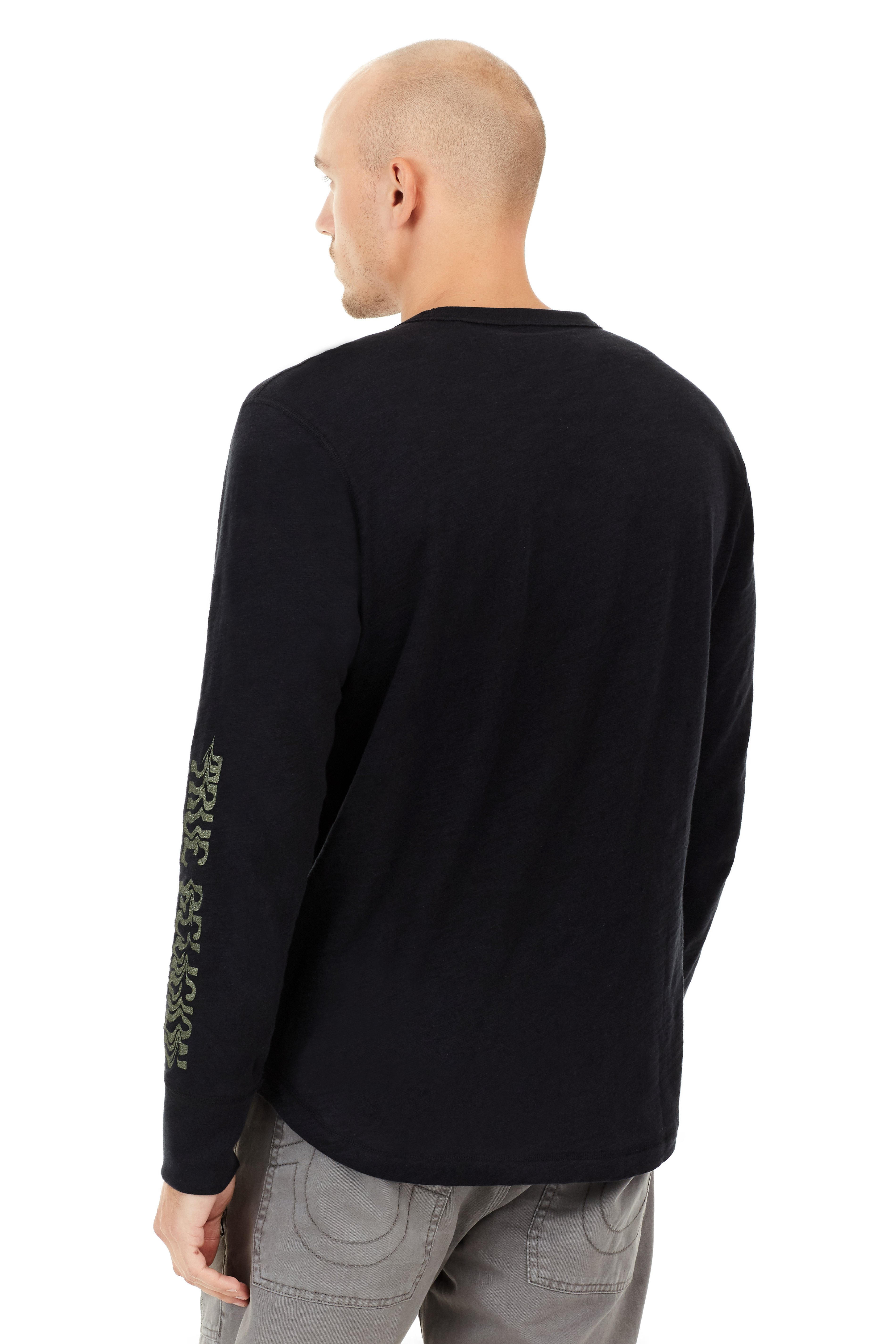 MENS DISTORTED GRAPHIC LONG SLEEVE SHIRT