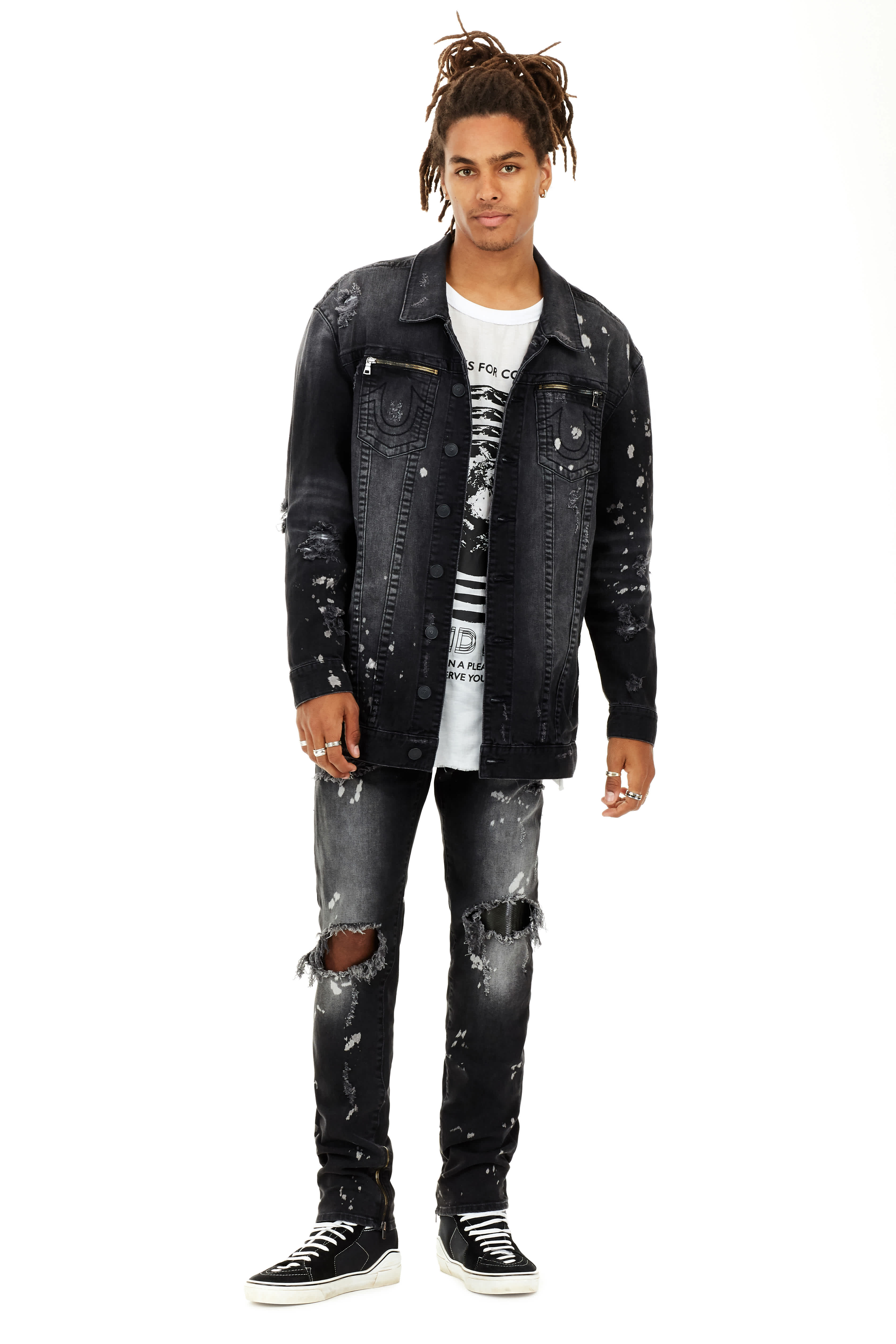MENS BLEACH SPLATTER DESTROYED ROCCO SKINNY JEAN, image 3
