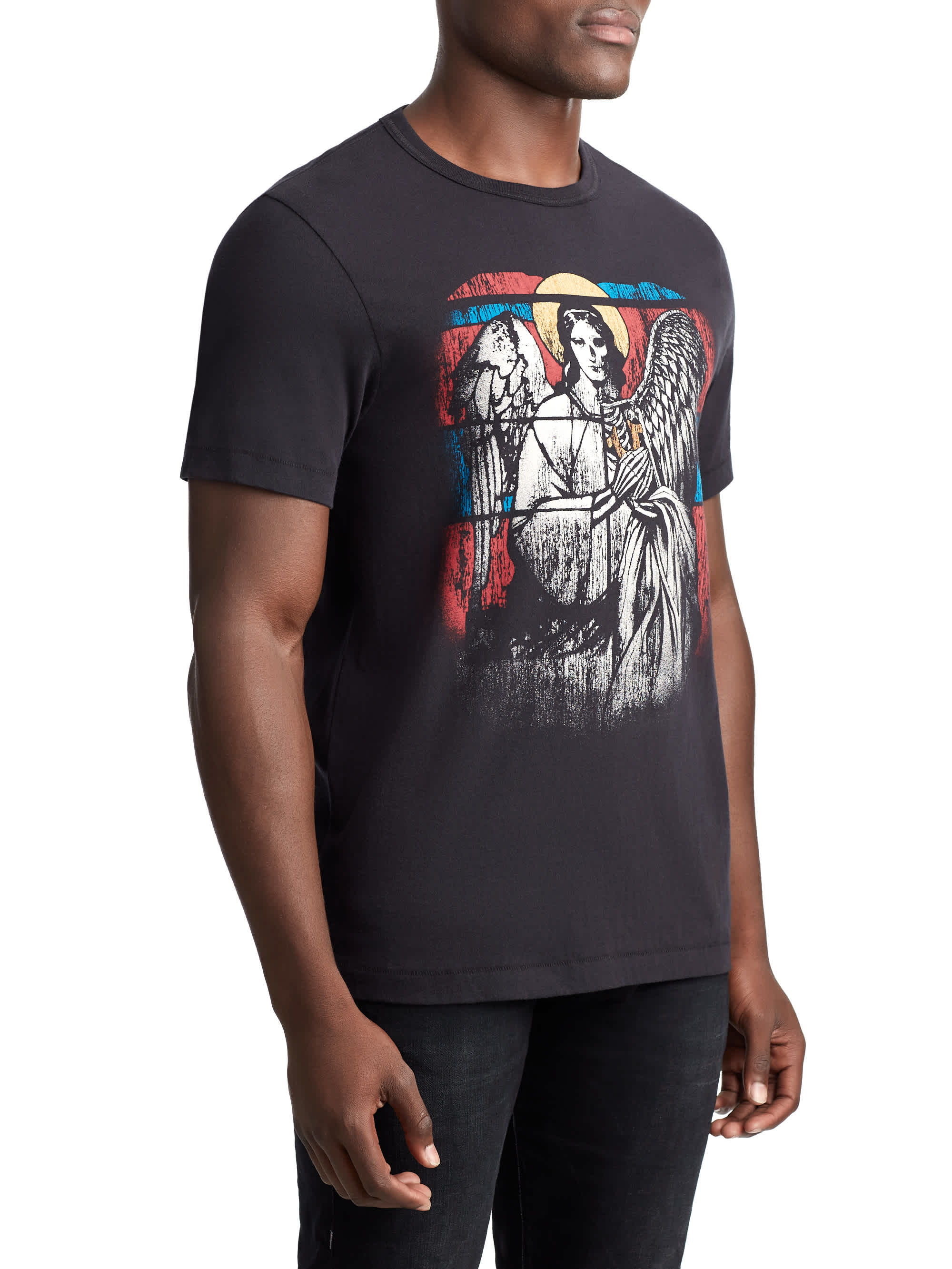MENS GOTHIC STAINED GLASS GRAPHIC TEE