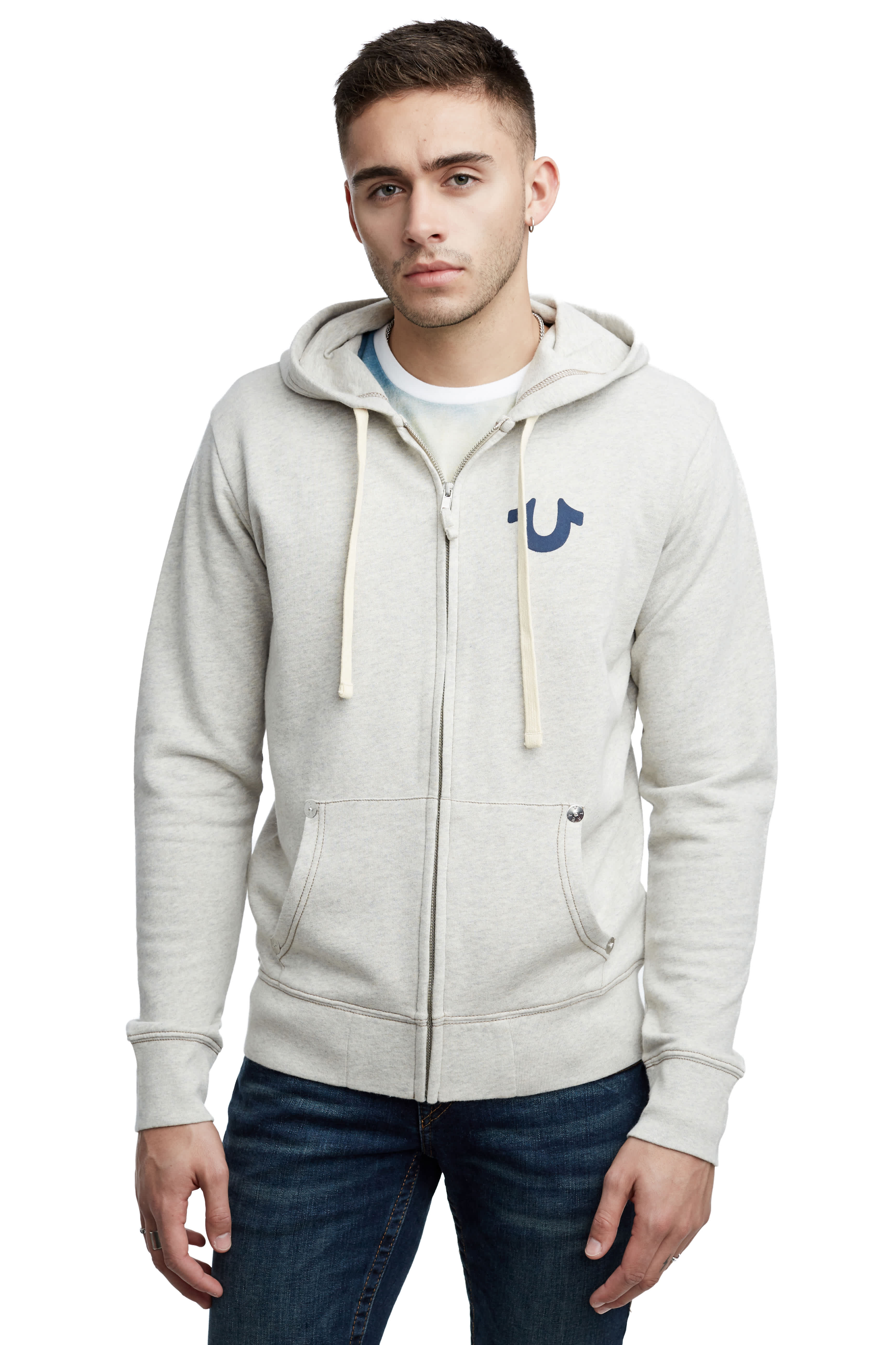 True religion logo zip hoodie sale