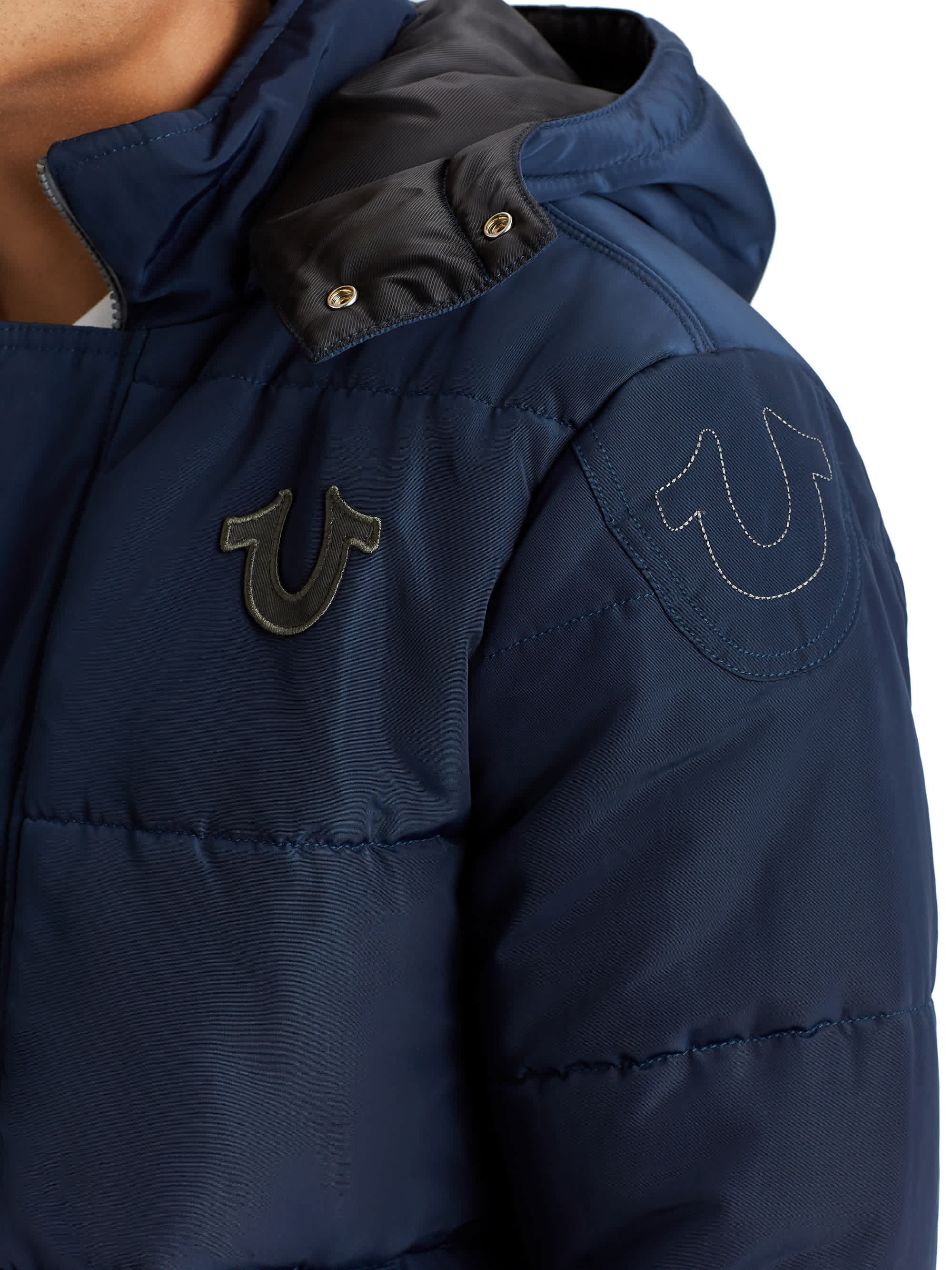 MENS HOODED PUFFER JACKET Blue True Religion