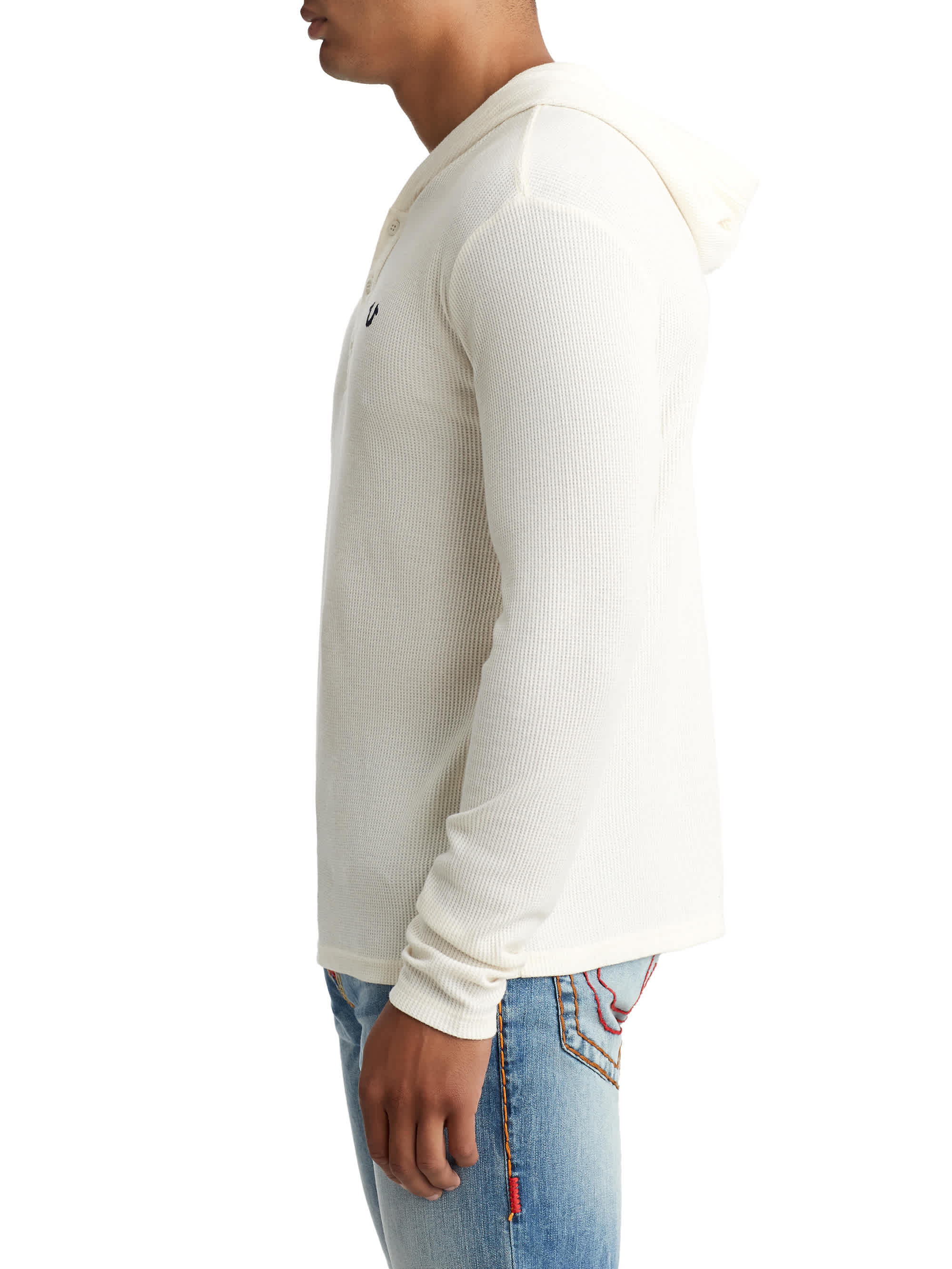 MENS HOODED THERMAL HENLEY