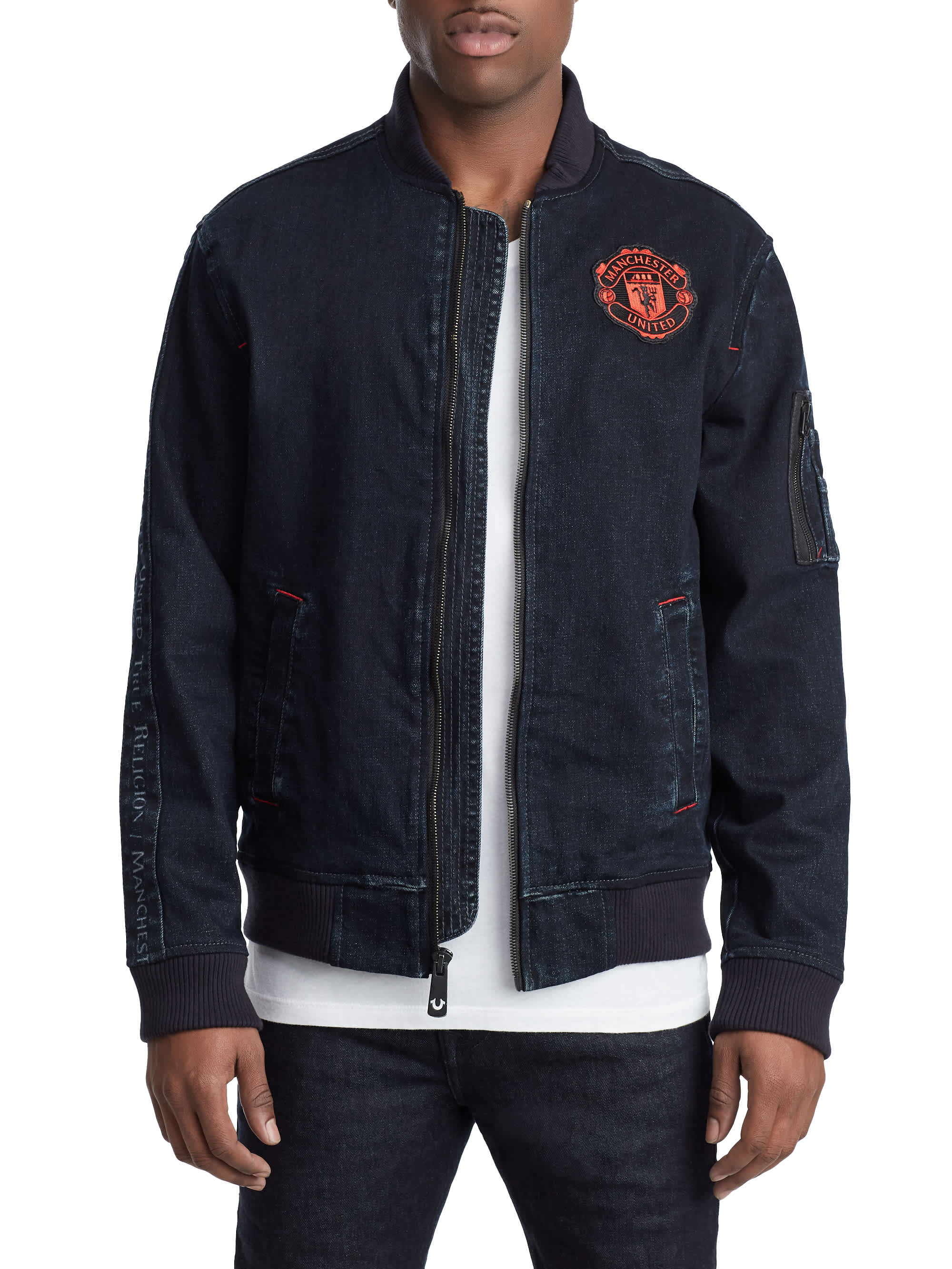 MENS TR X MANCHESTER UNITED DENIM BOMBER JACKET