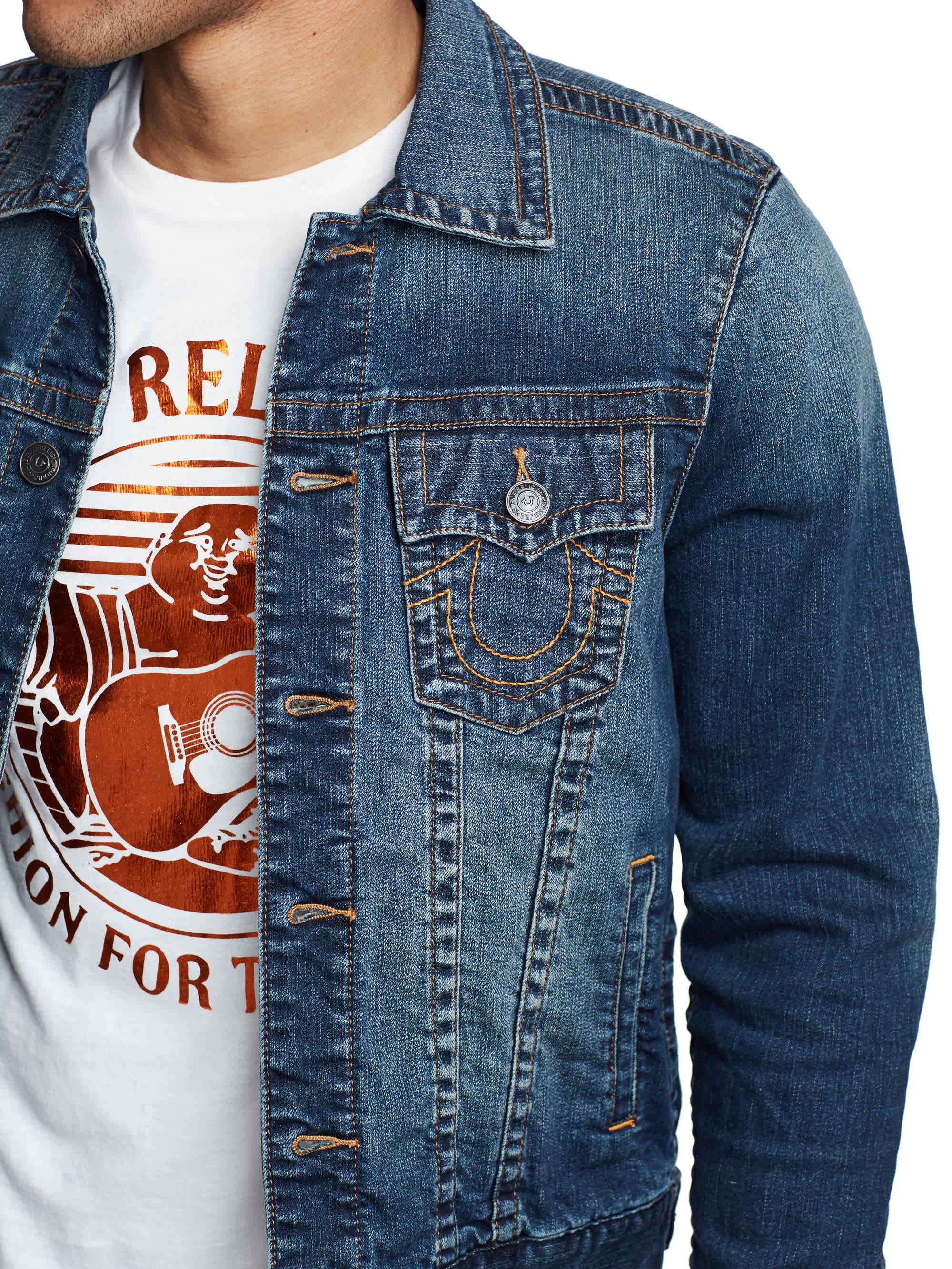 TRUCKER JACKET - Blue Stream | True Religion