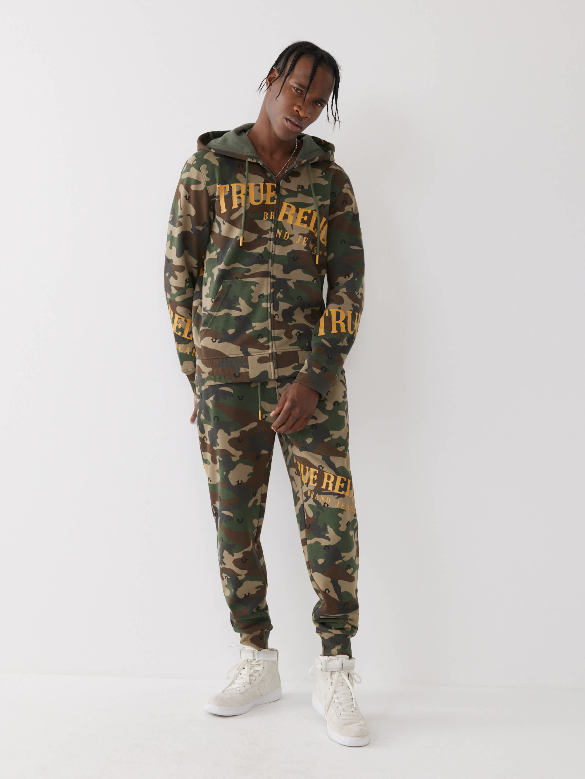 CAMO LOGO ZIP HOODIE