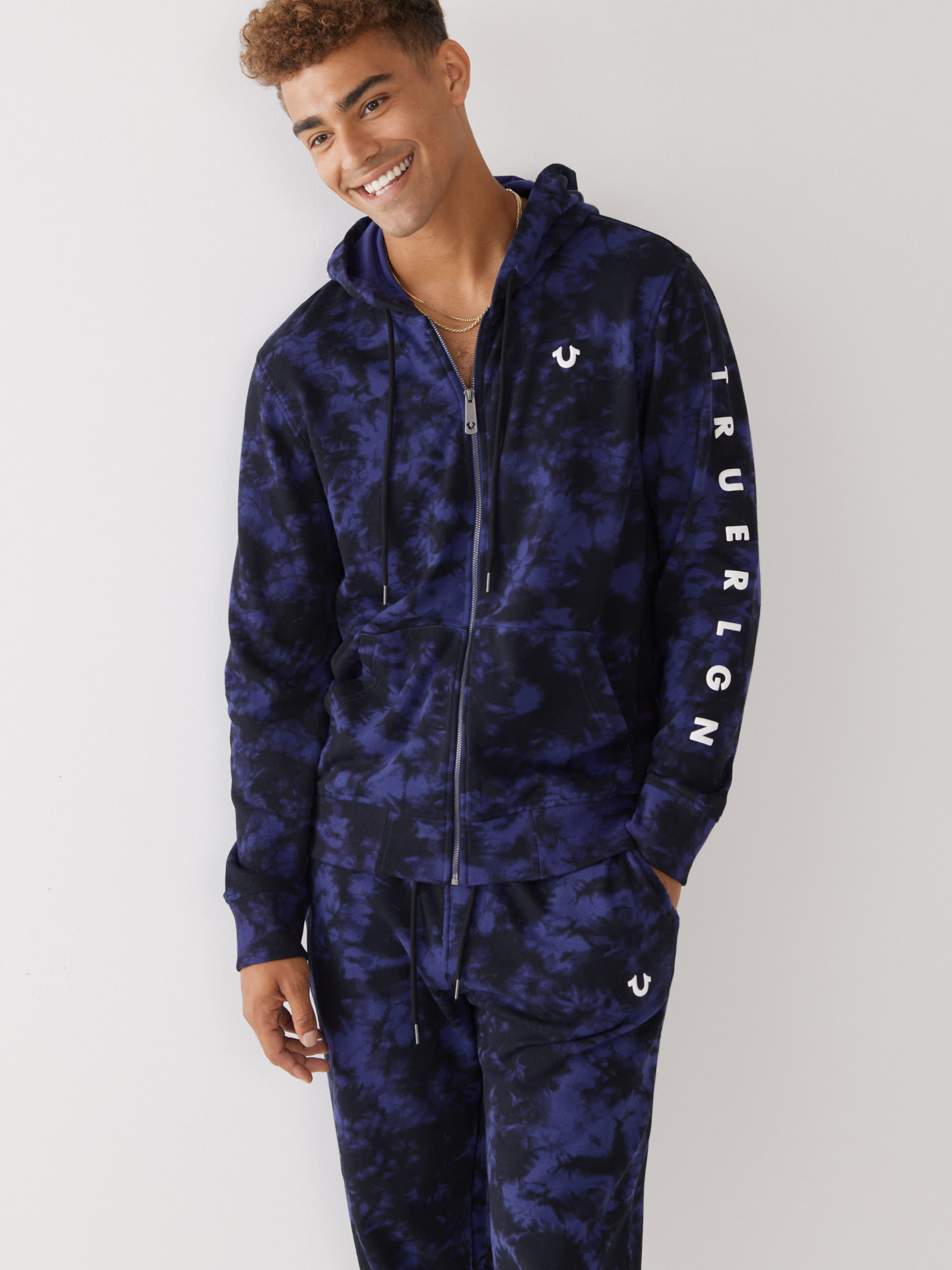 TIE DYE LOGO ZIP HOODIE