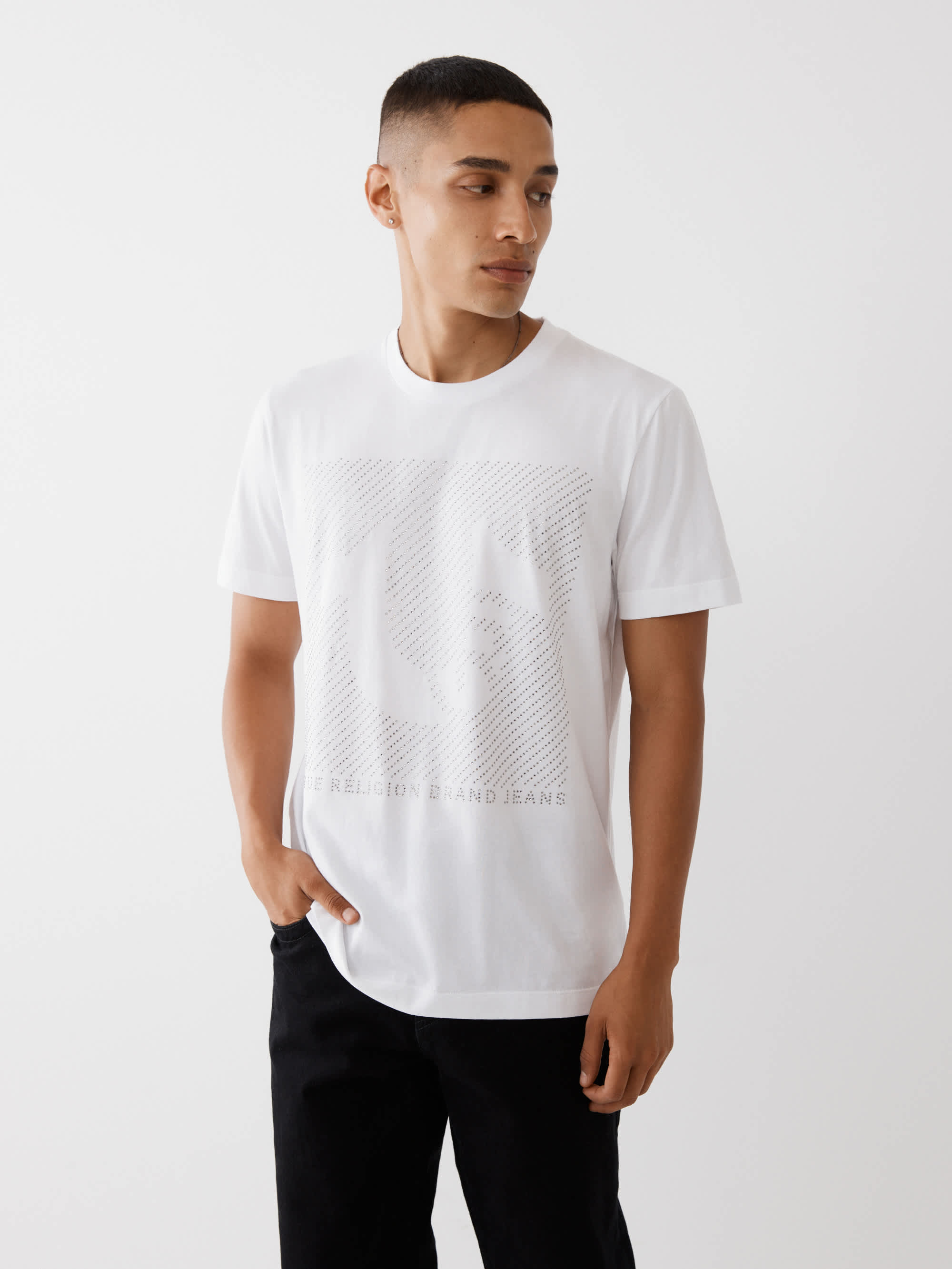 CRYSTAL STUDDED LOGO TEE