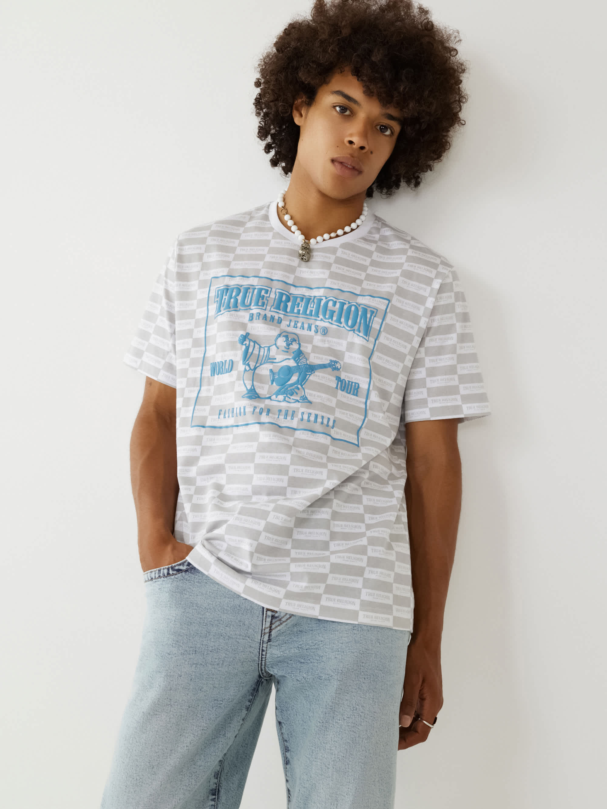 ALLOVER PRINT LOGO RELAXED TEE