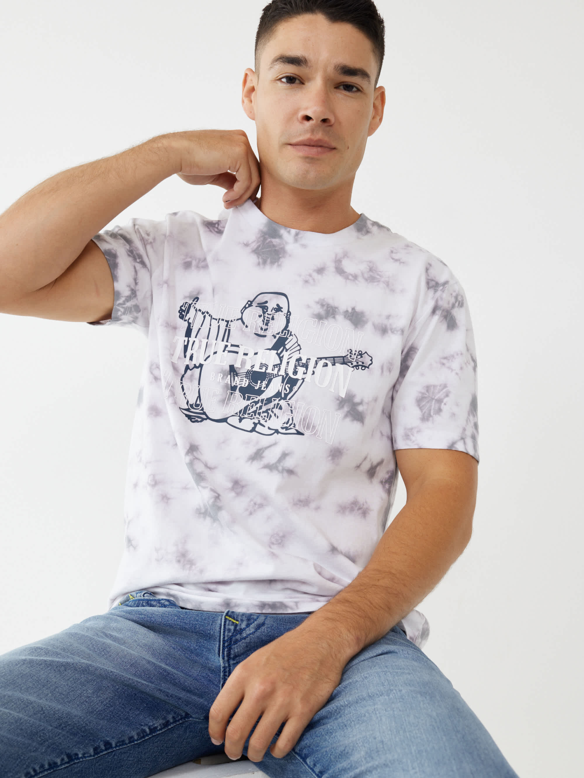 TIE DYE BUDDHA LOGO TEE