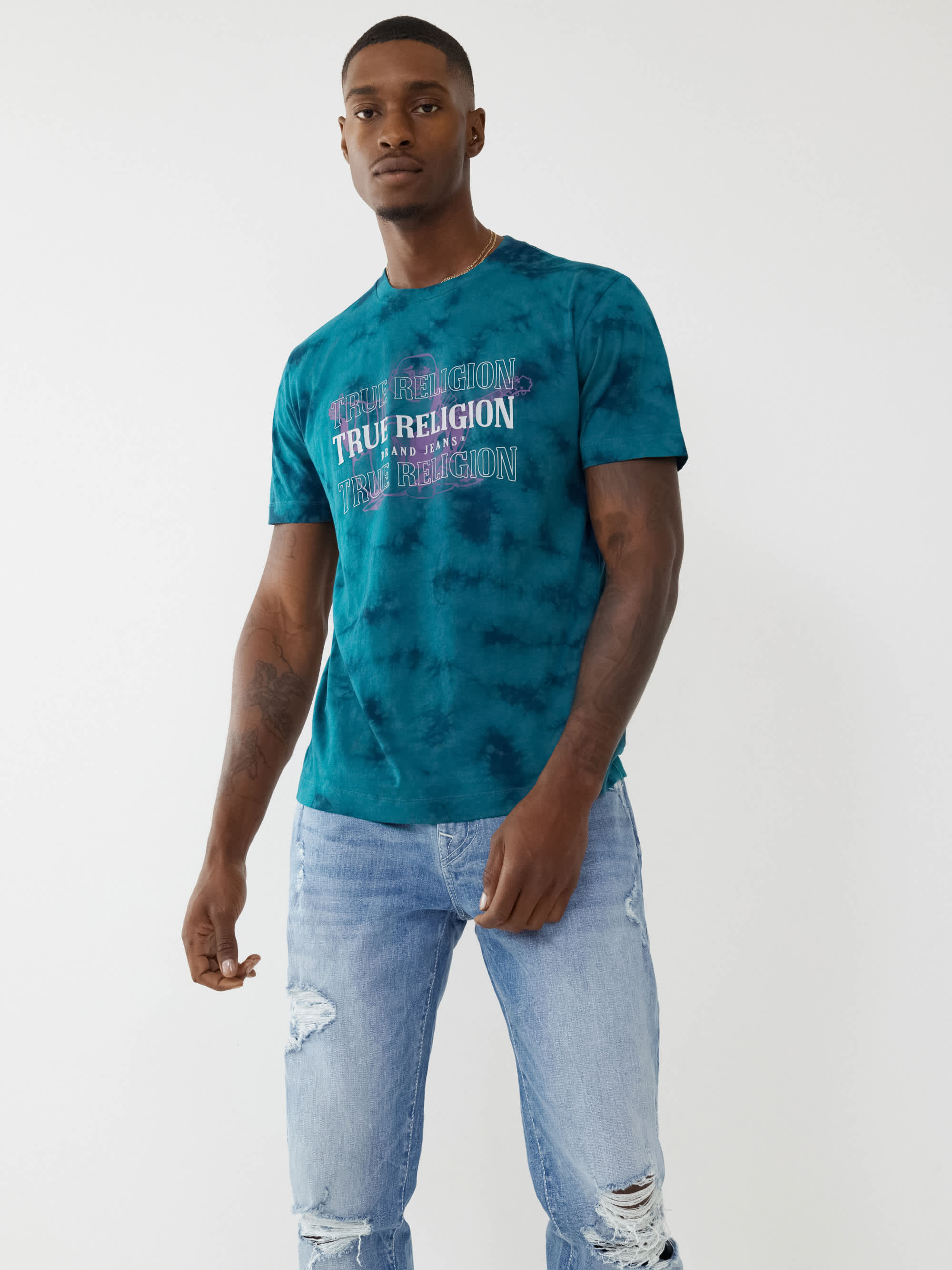 TIE DYE BUDDHA LOGO TEE