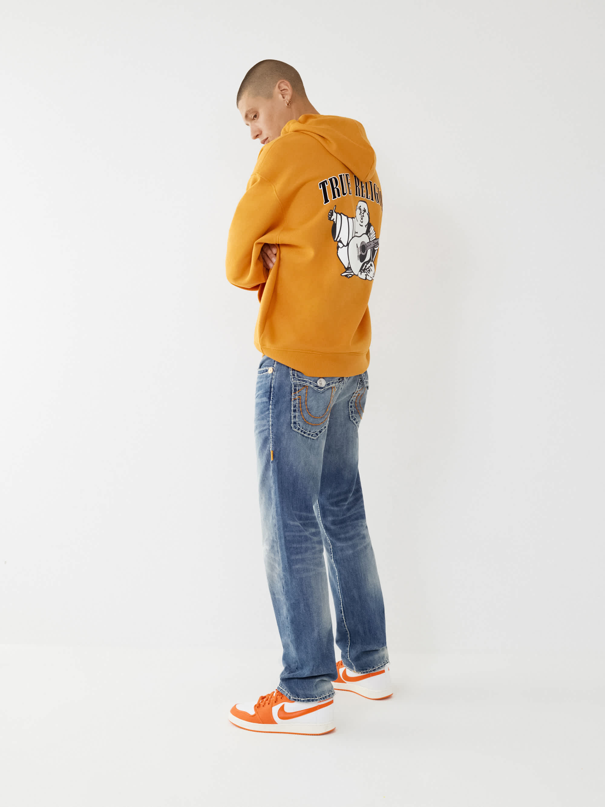 VINTAGE BUDDHA LOGO RELAXED HOODIE