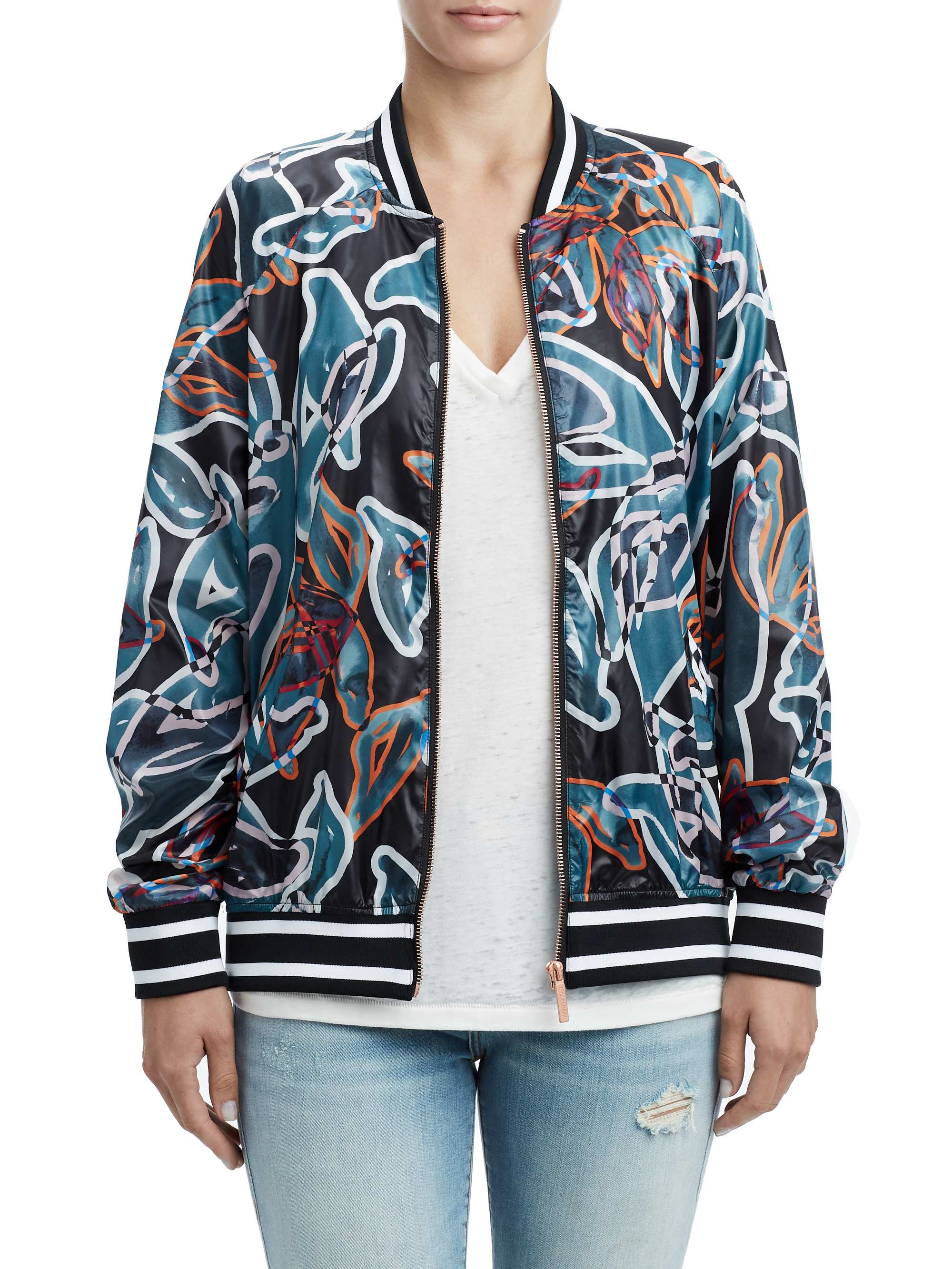 WOMENS TROPIC FLORAL BOMBER JACKET