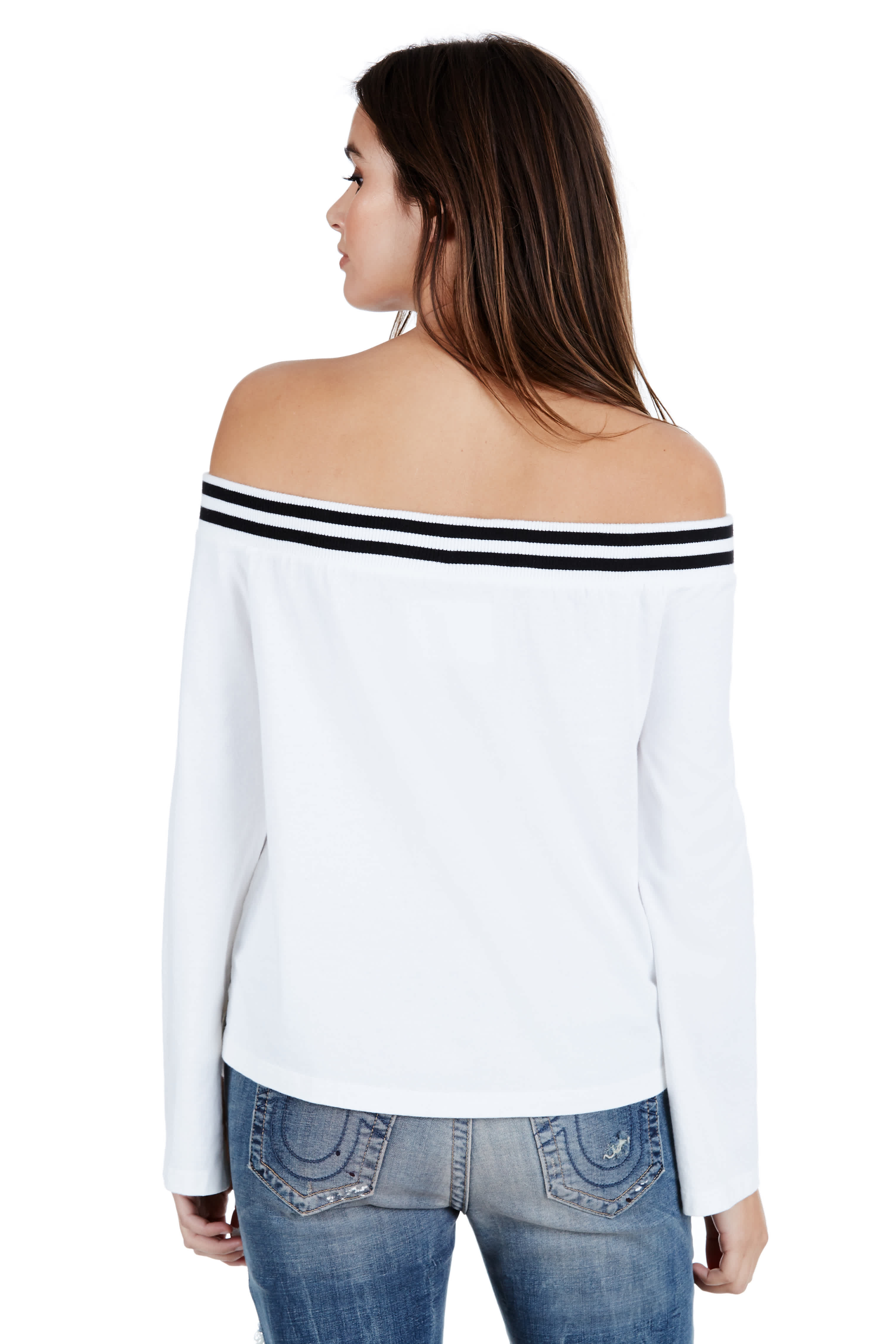 WOMENS EMBROIDERED OFF SHOULDER TOP