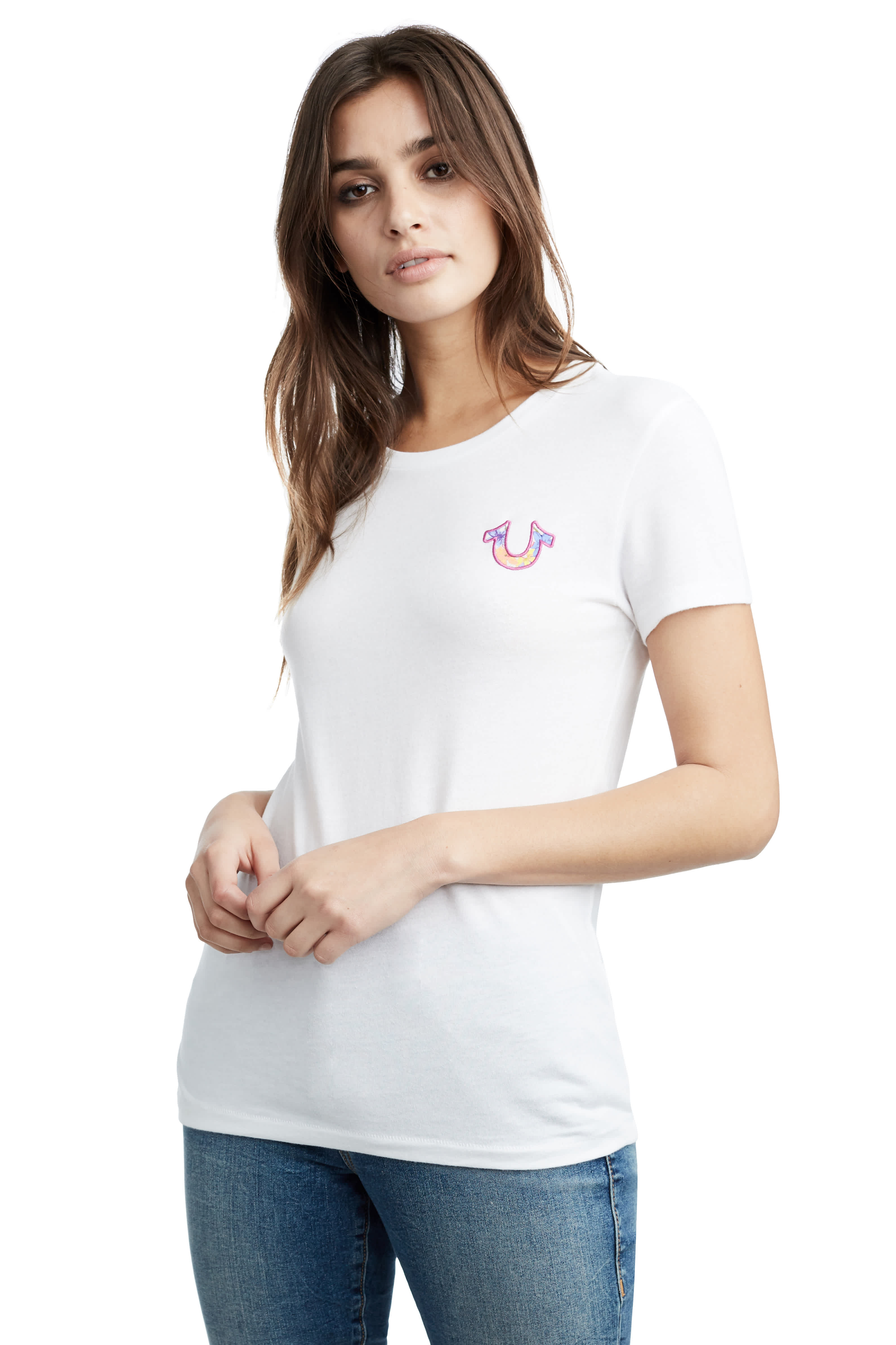 FLORAL CREW NECK WOMENS TEE