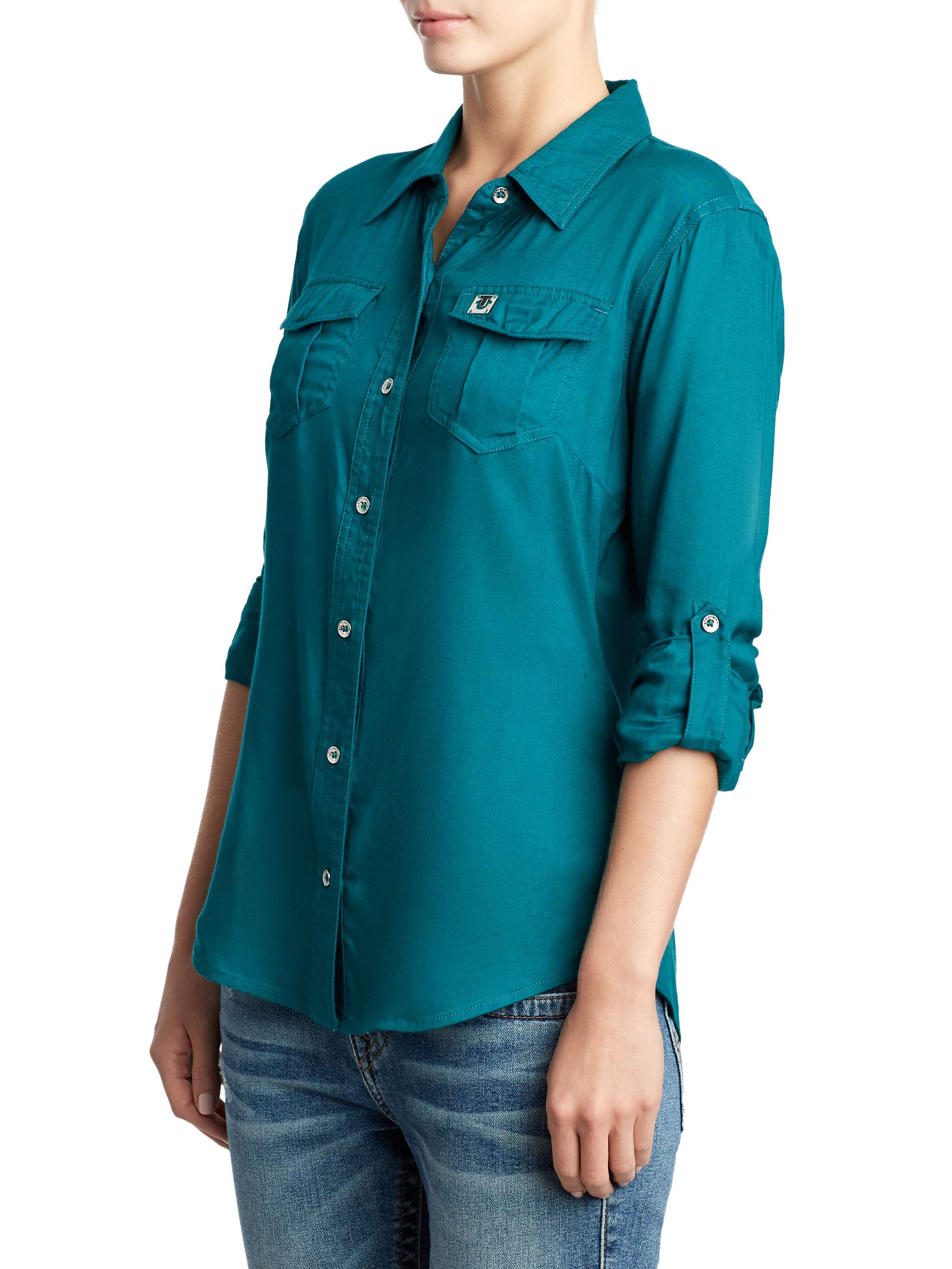 WOMENS BUTTON UP BLOUSE