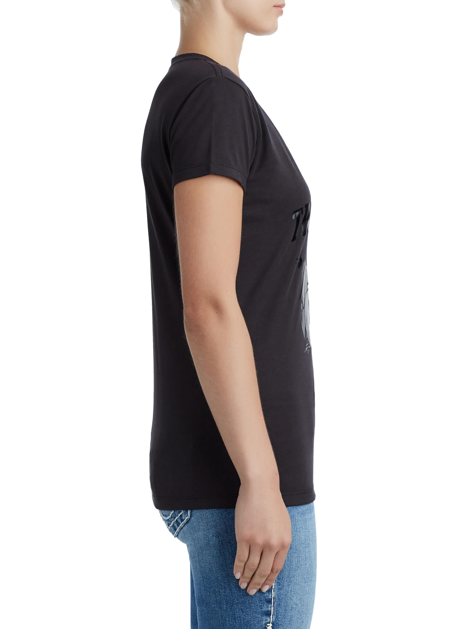 WOMENS CUT AND SEW STRAPPY GRAPHIC TEE