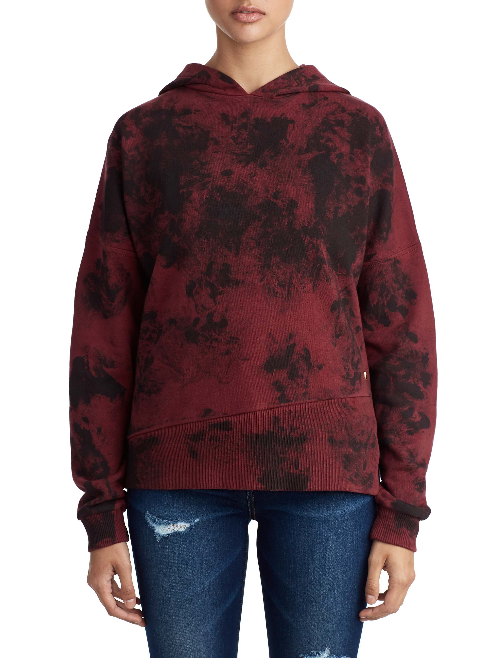 WOMENS CRAFTED PRINT PULLOVER HOODIE