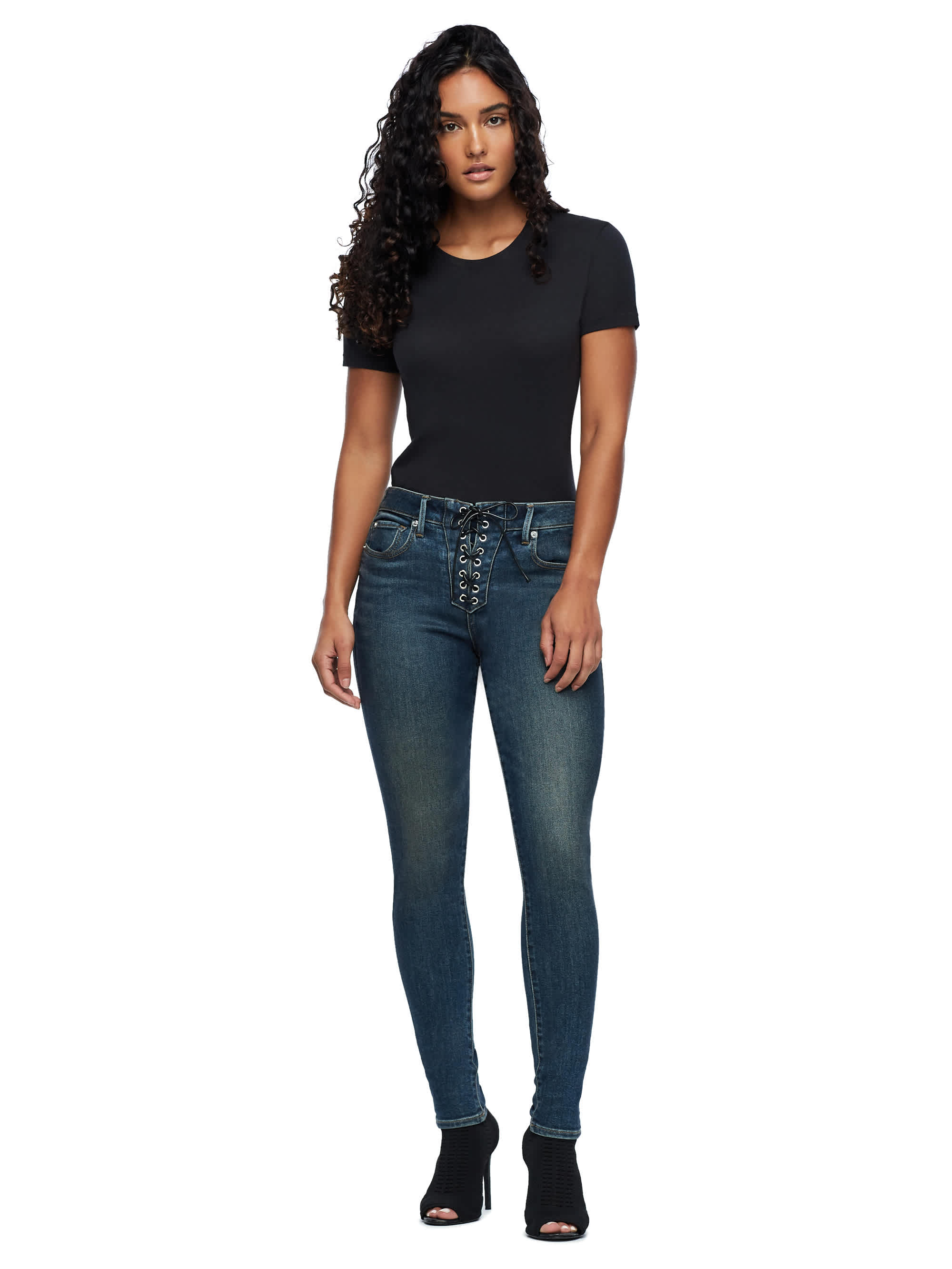 HALLE HIGH RISE LACE UP JEAN
