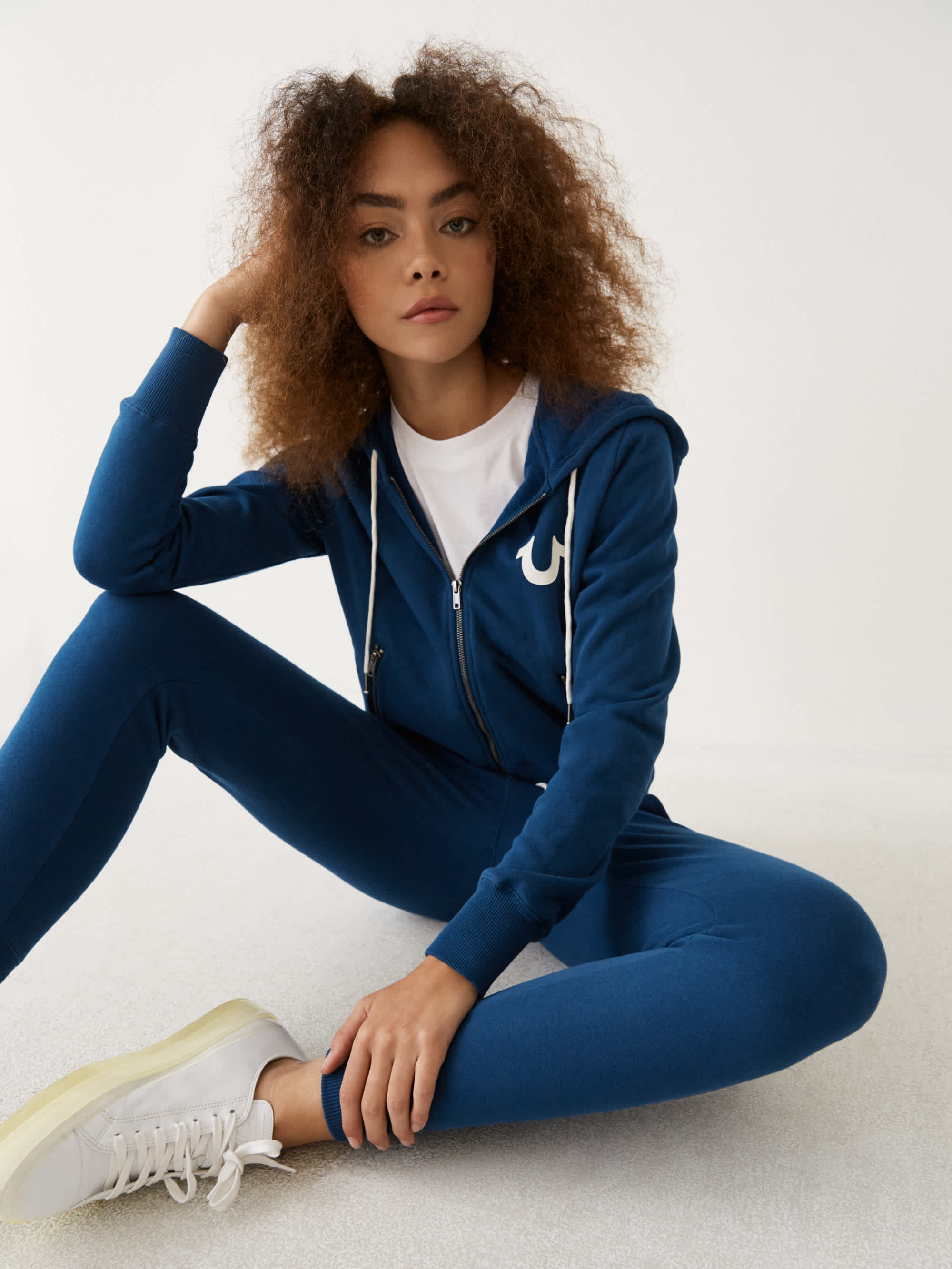 LOGO ZIP CROP HOODIE