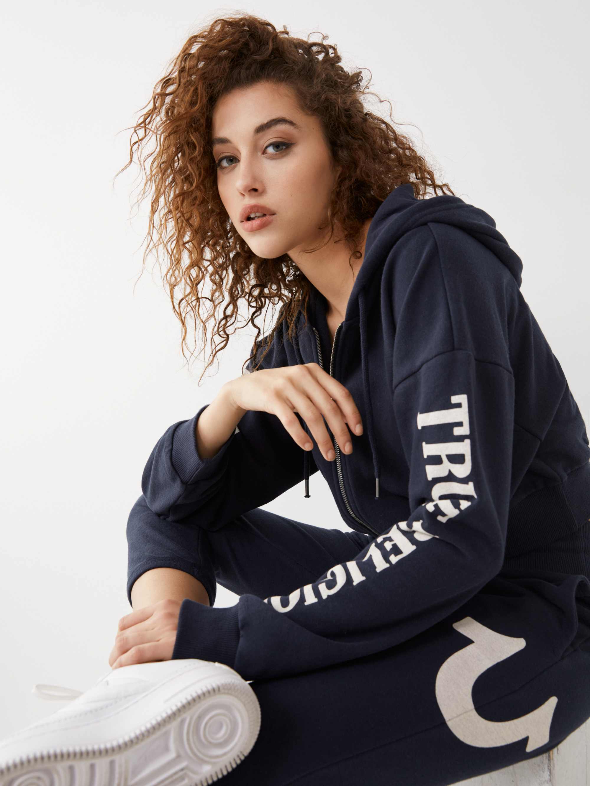  LOGO ZIP CROP HOODIE