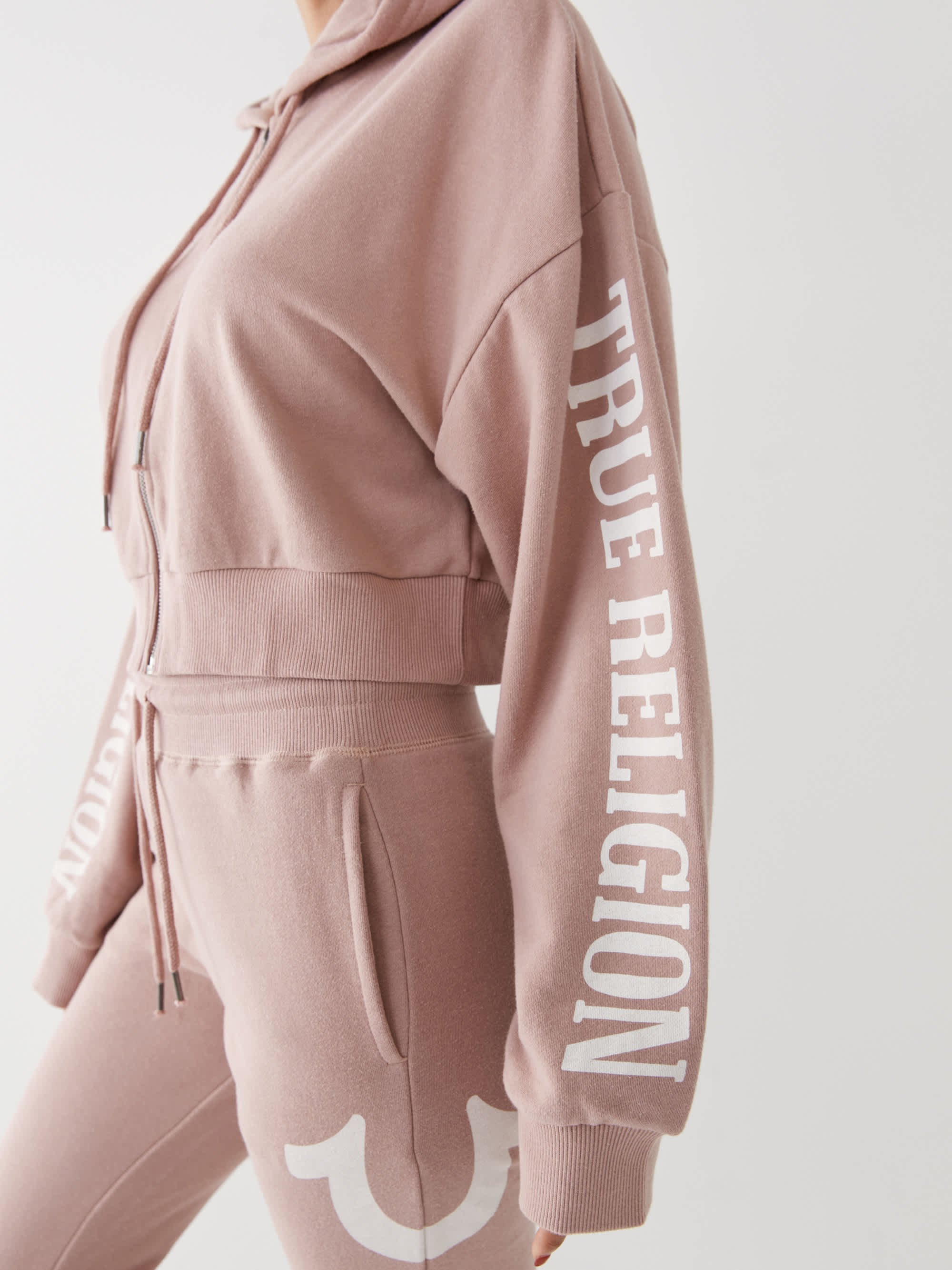  LOGO ZIP CROP HOODIE