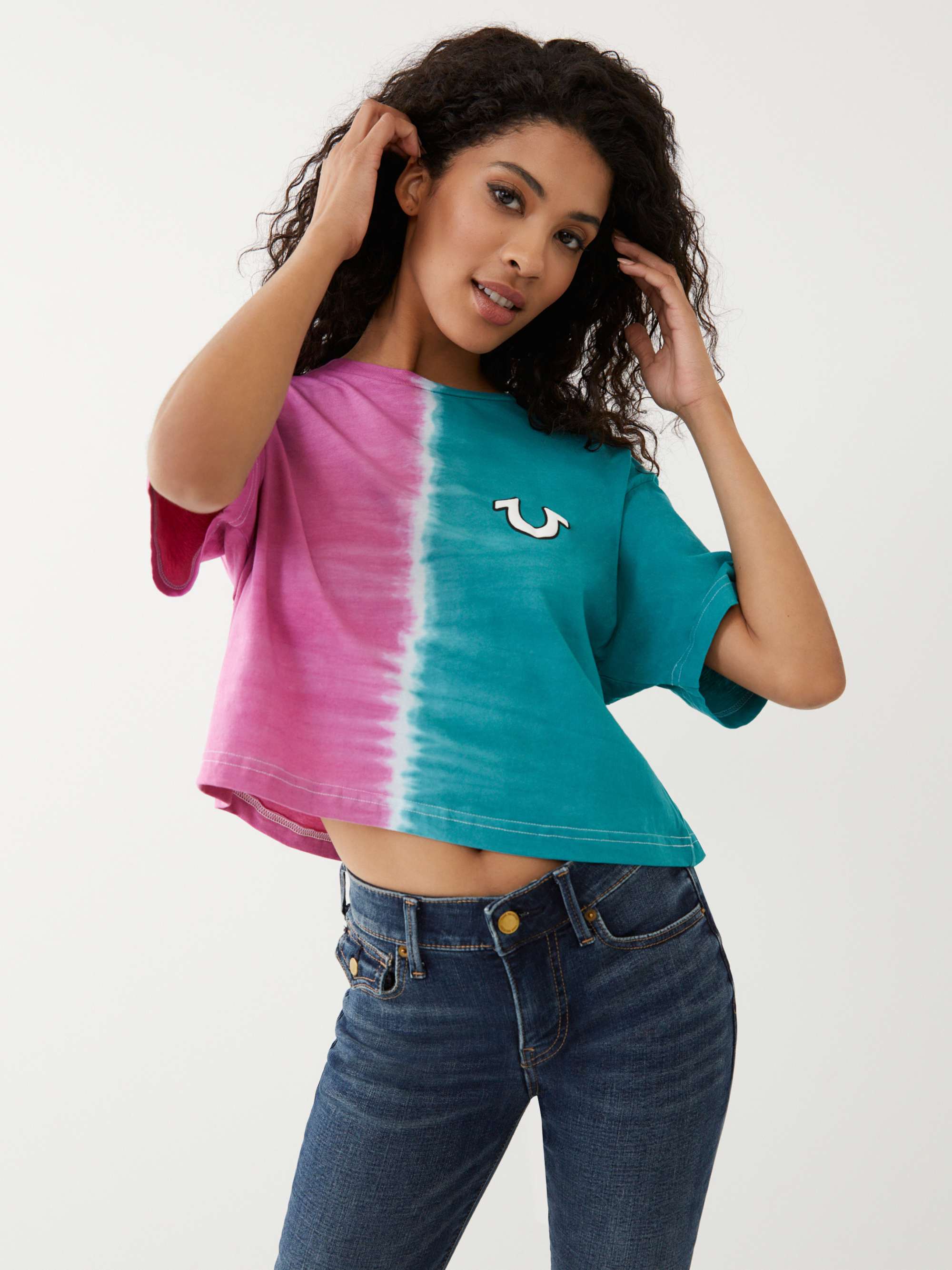 TIE DYE LOGO CROP TEE