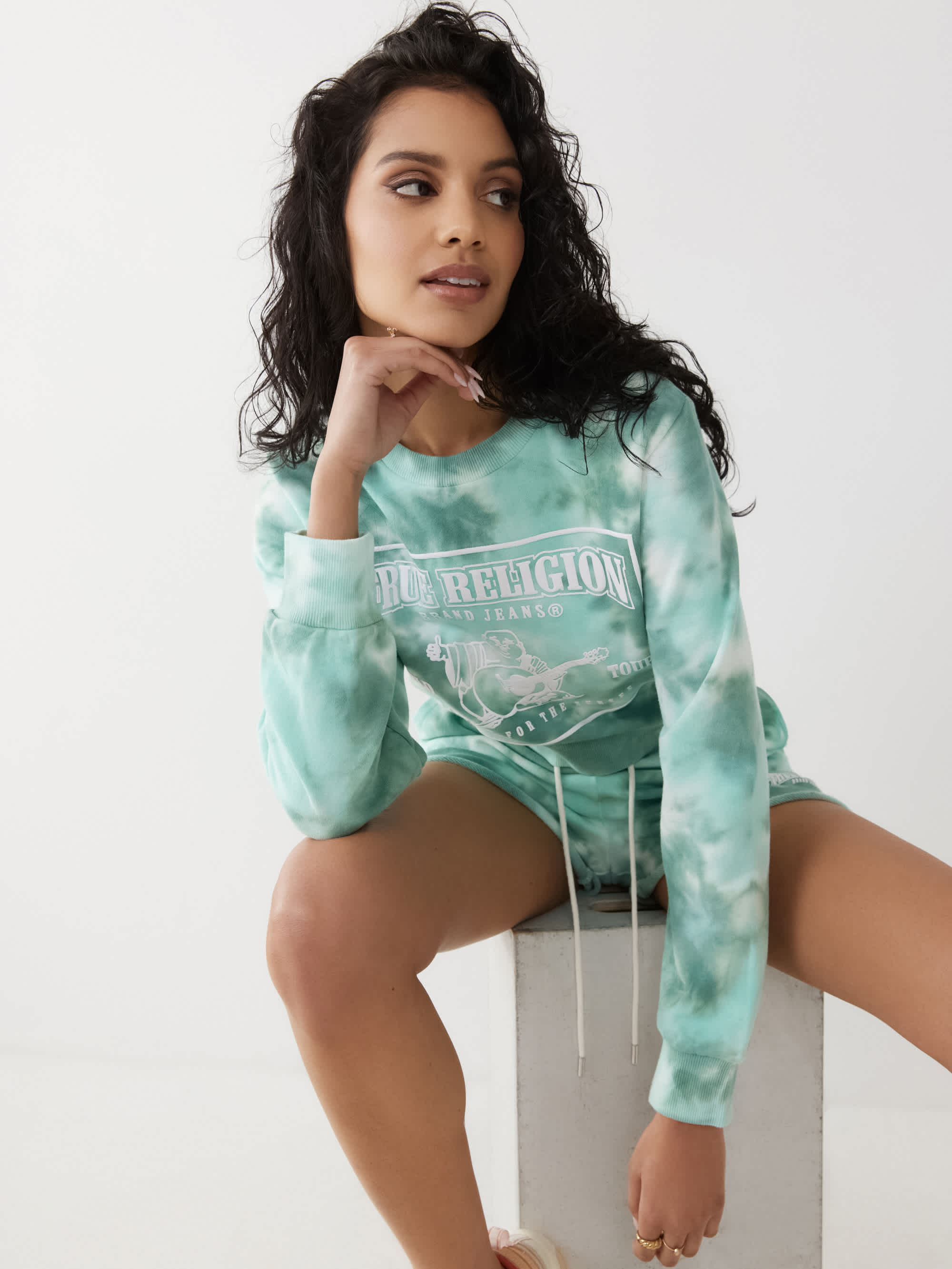 TIE DYE CROP SWEATSHIRT