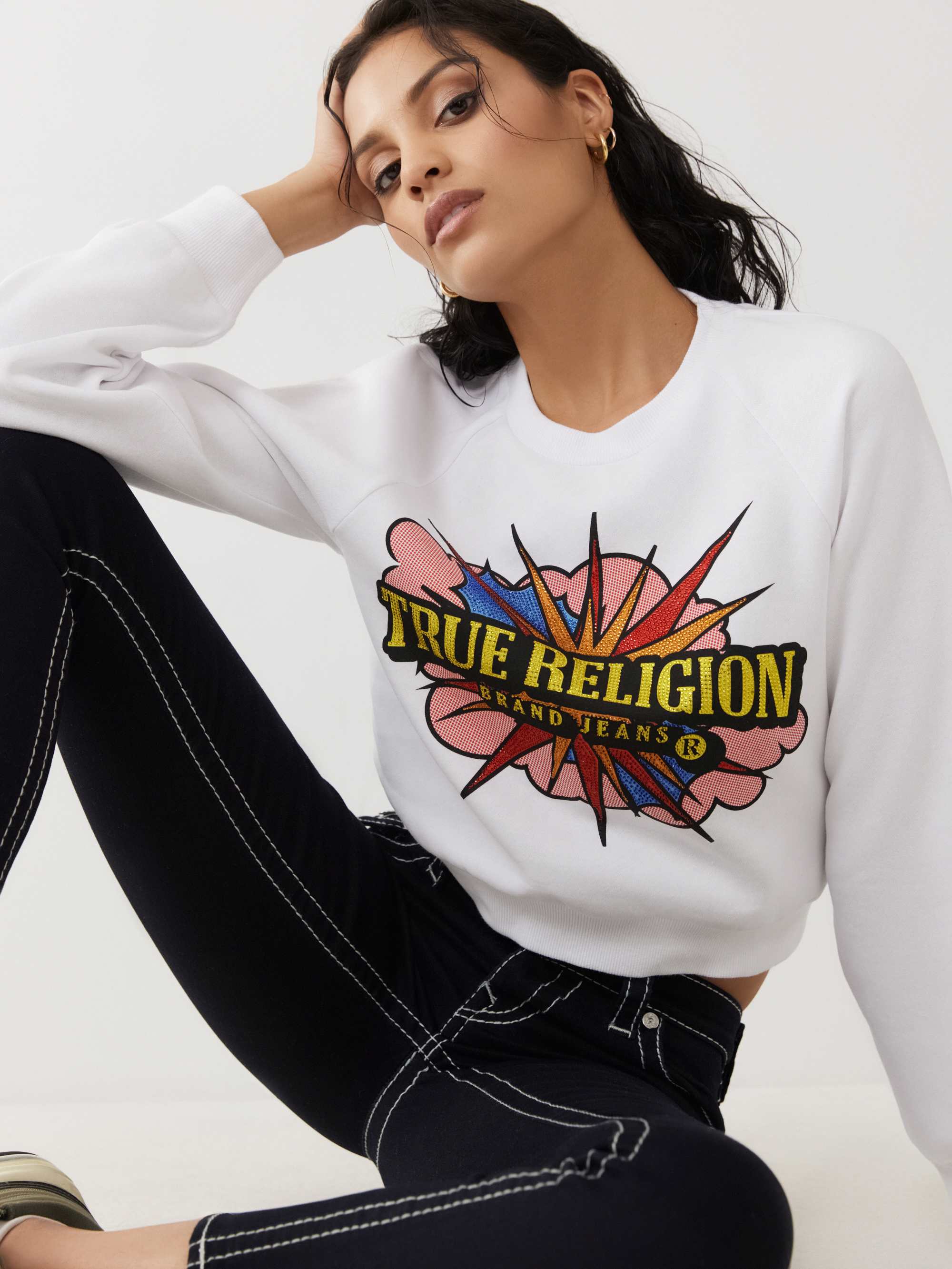 LOGO CROP SWEATSHIRT