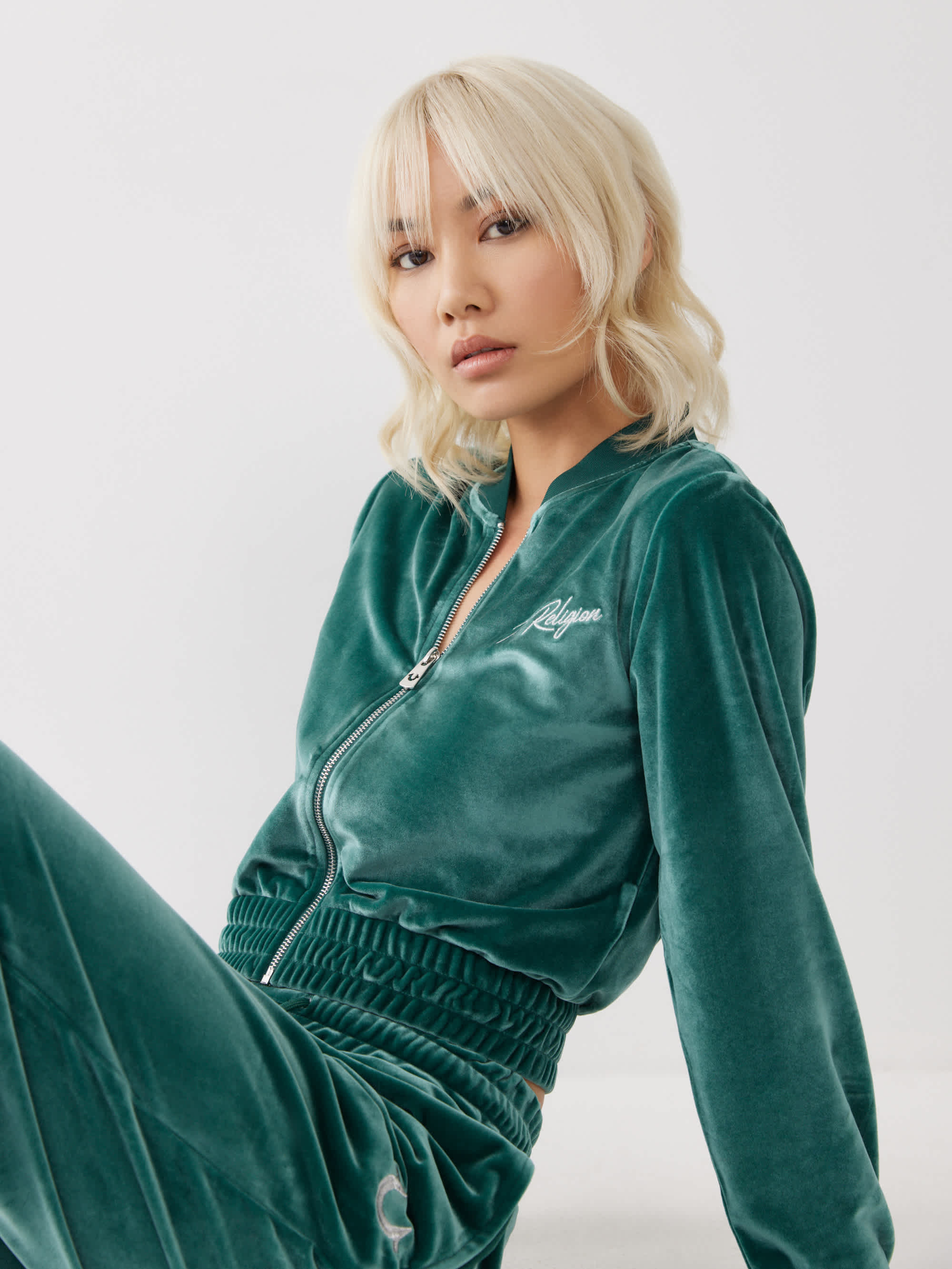  VELOUR ZIP SWEATSHIRT