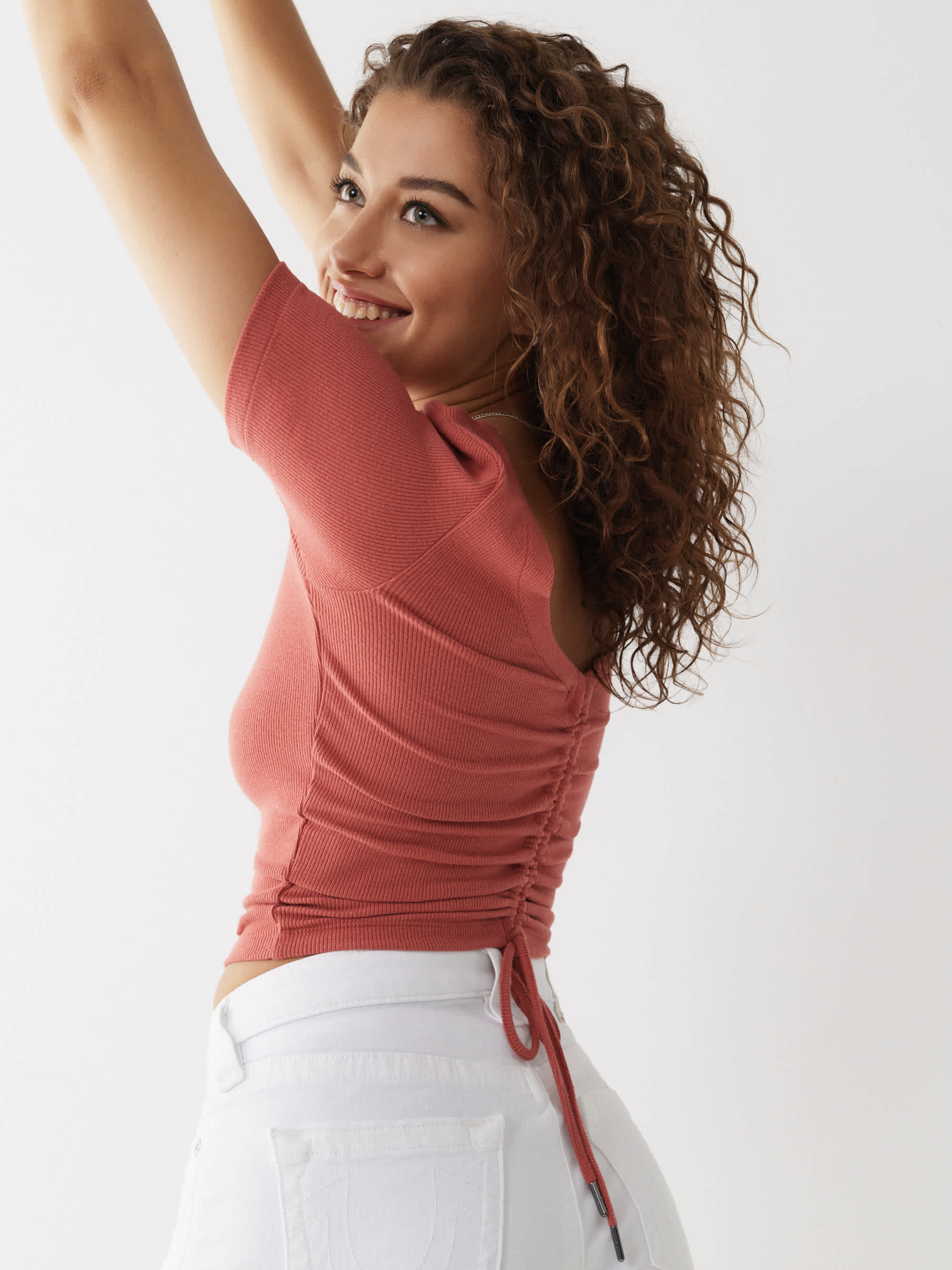 RUCHED BACK TOP