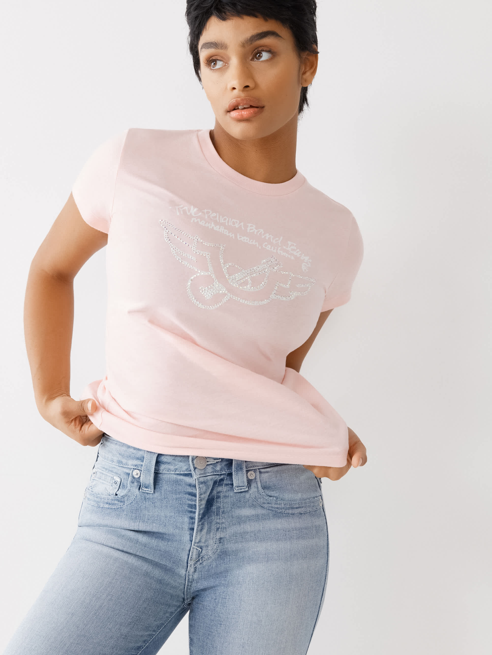  CRYSTAL HORSESHOE LOGO TEE