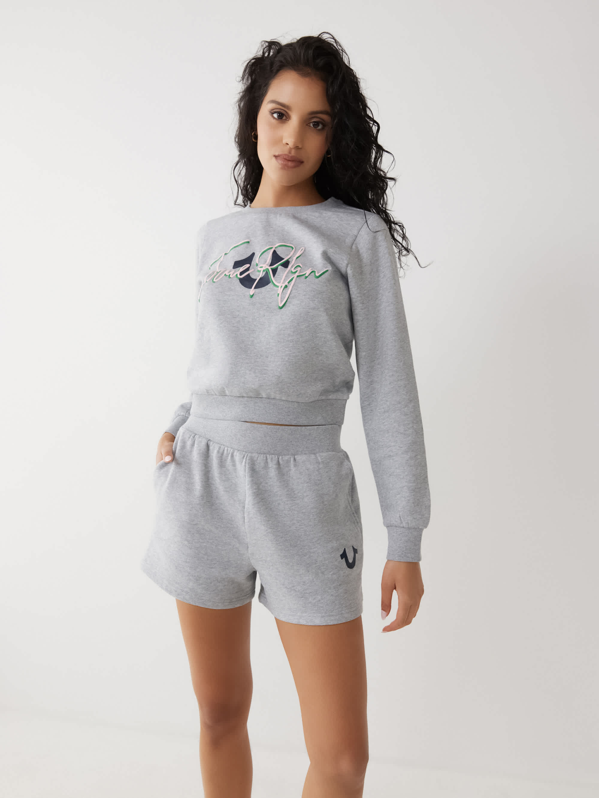 LOGO CROP SWEATSHIRT