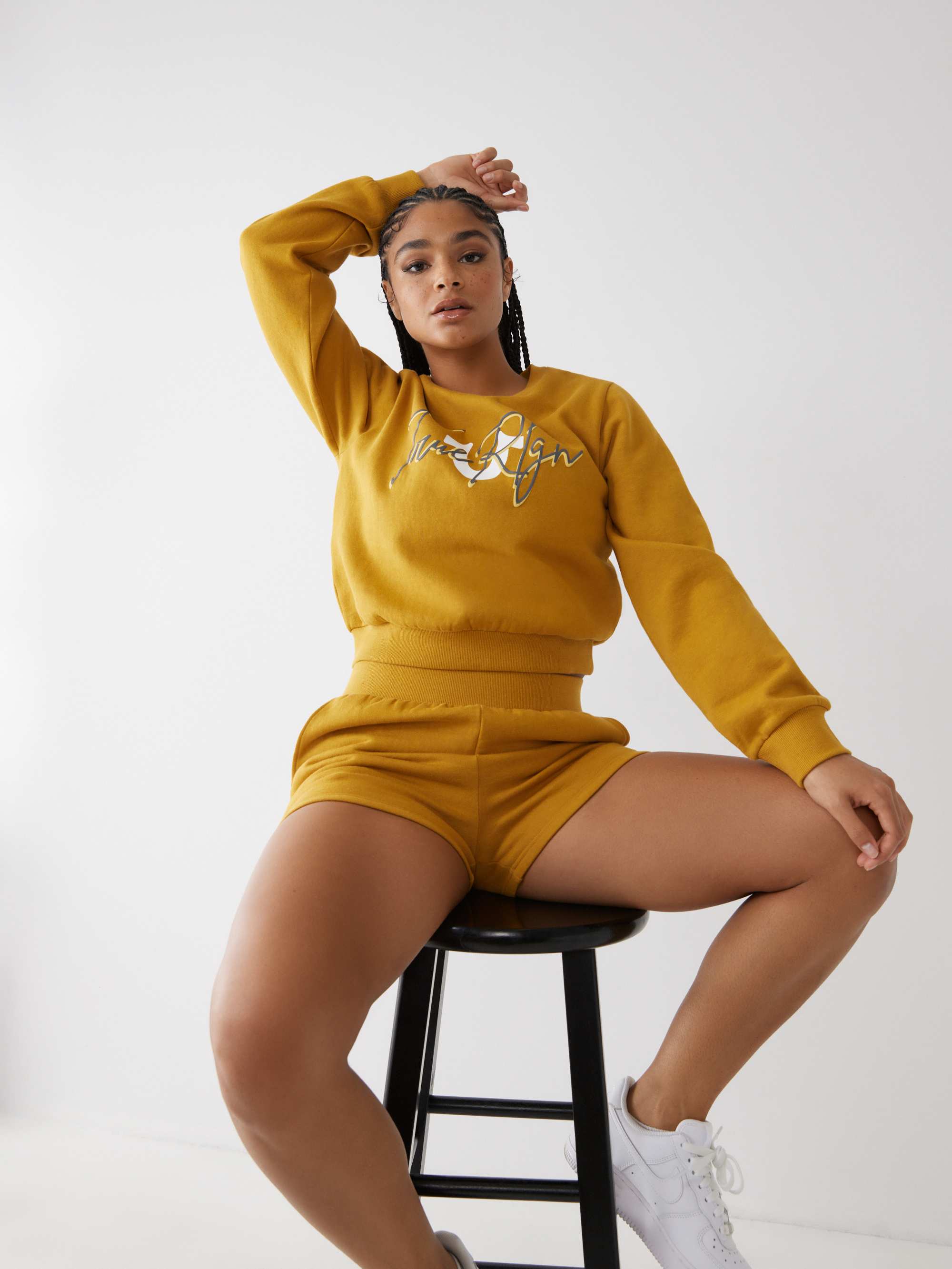 LOGO CROP SWEATSHIRT